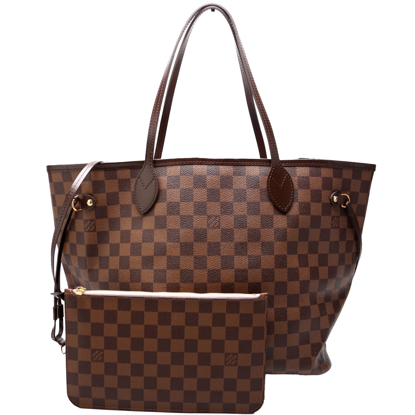 Louis Vuitton Neverfull MM Ebene Damier Pink Wallet Case