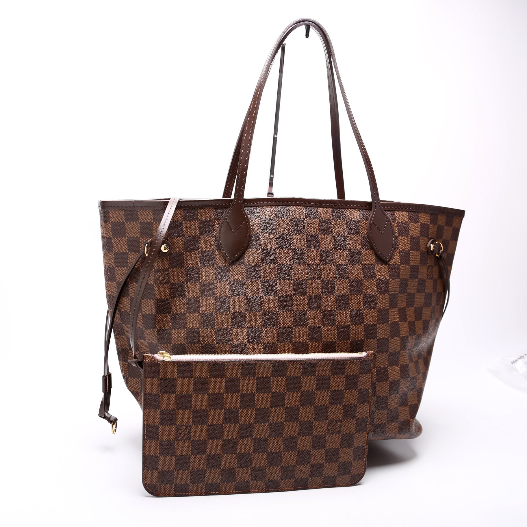 Louis Vuitton Neverfull MM Ebene Damier Pink Wallet Case