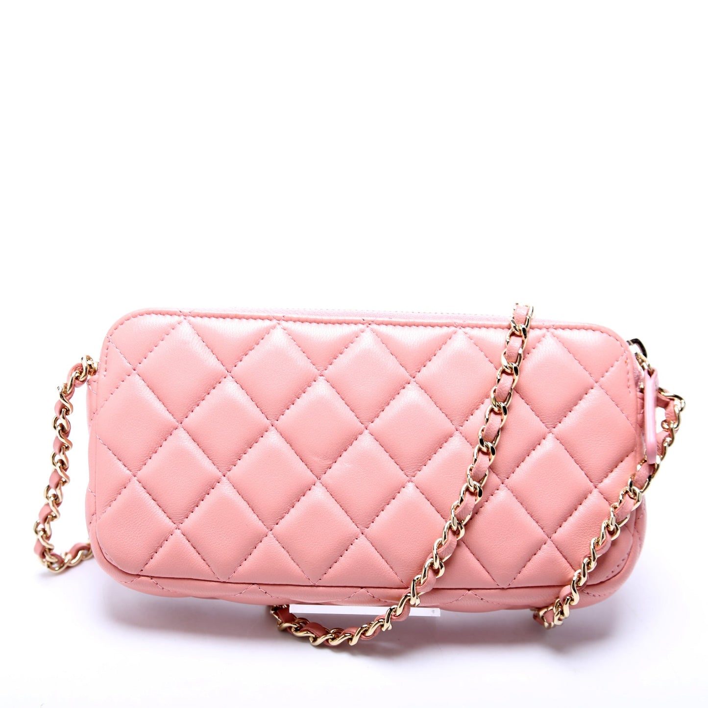 Chanel WOC CC Double Zip Pink Clutch Bag