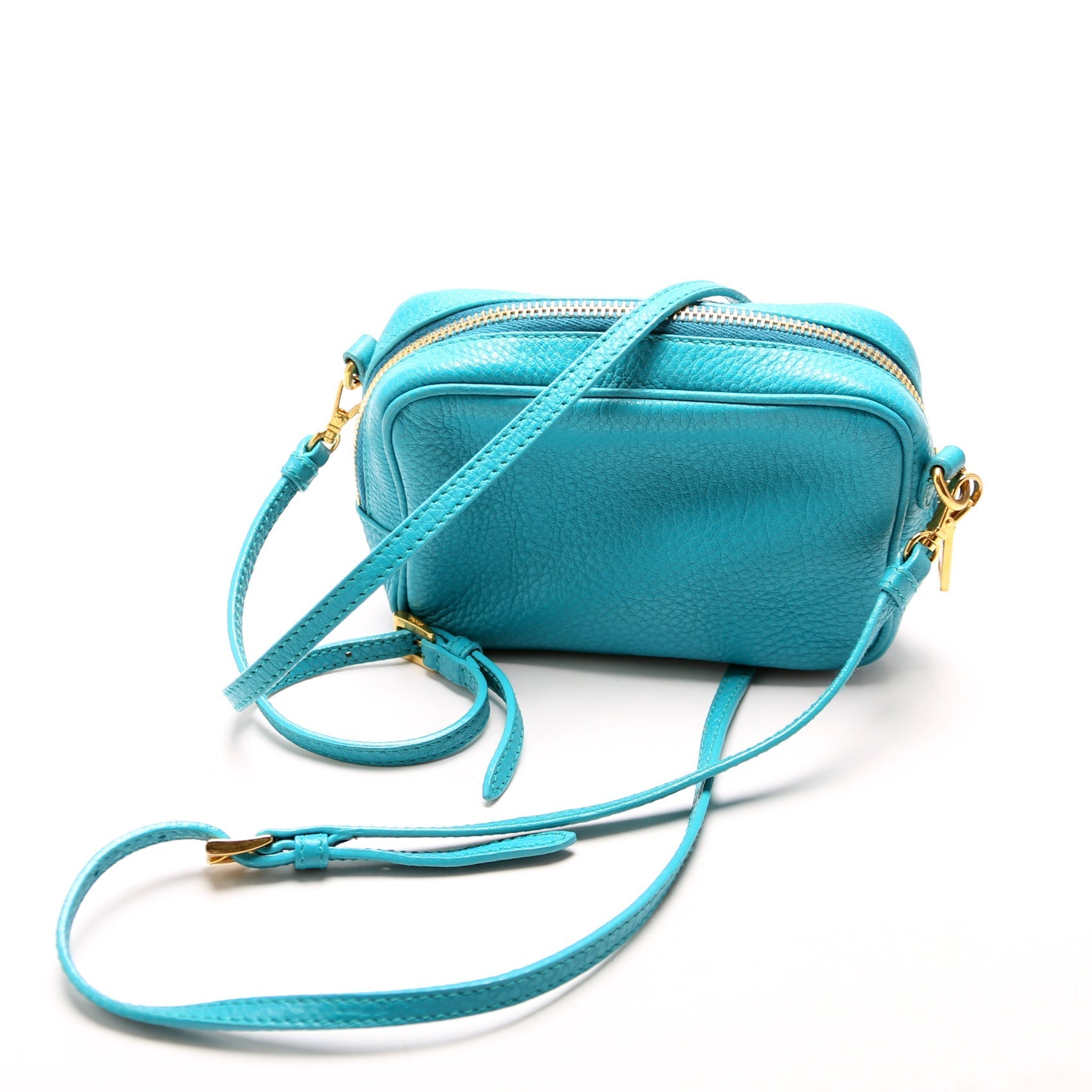 Prada Vitello Daino Camera Bag Blue Mini Travel Bag