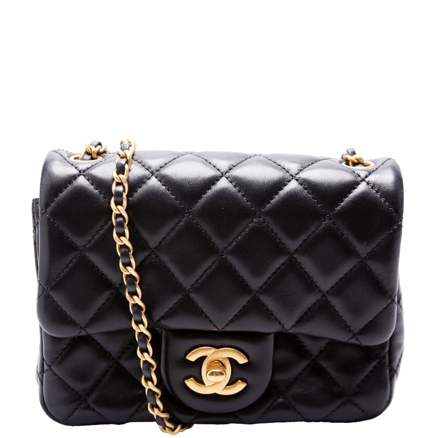 Chanel Square Pearl Crush Flap RFID Black Mini Bag