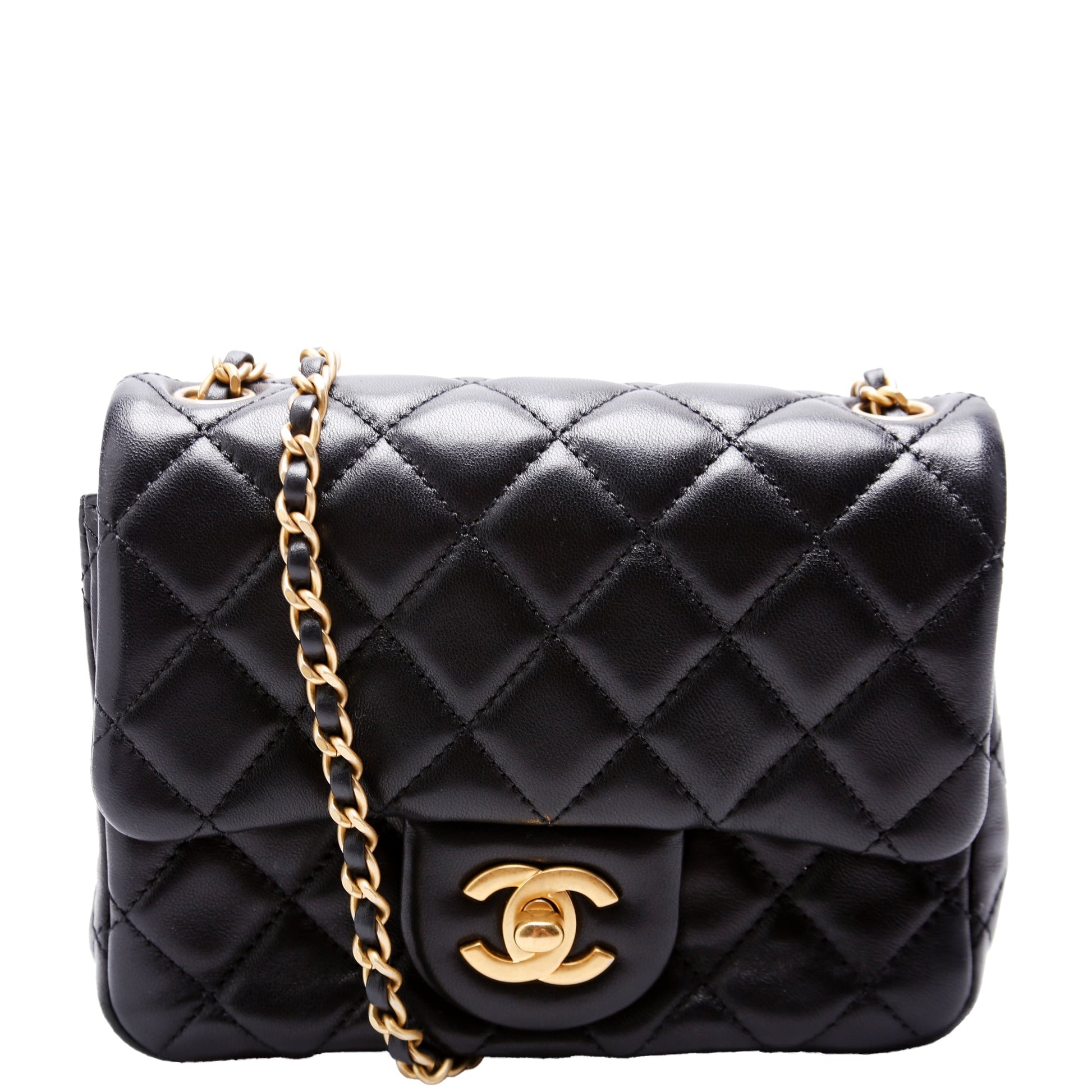 Chanel Square Pearl Crush Flap RFID Black Mini Bag