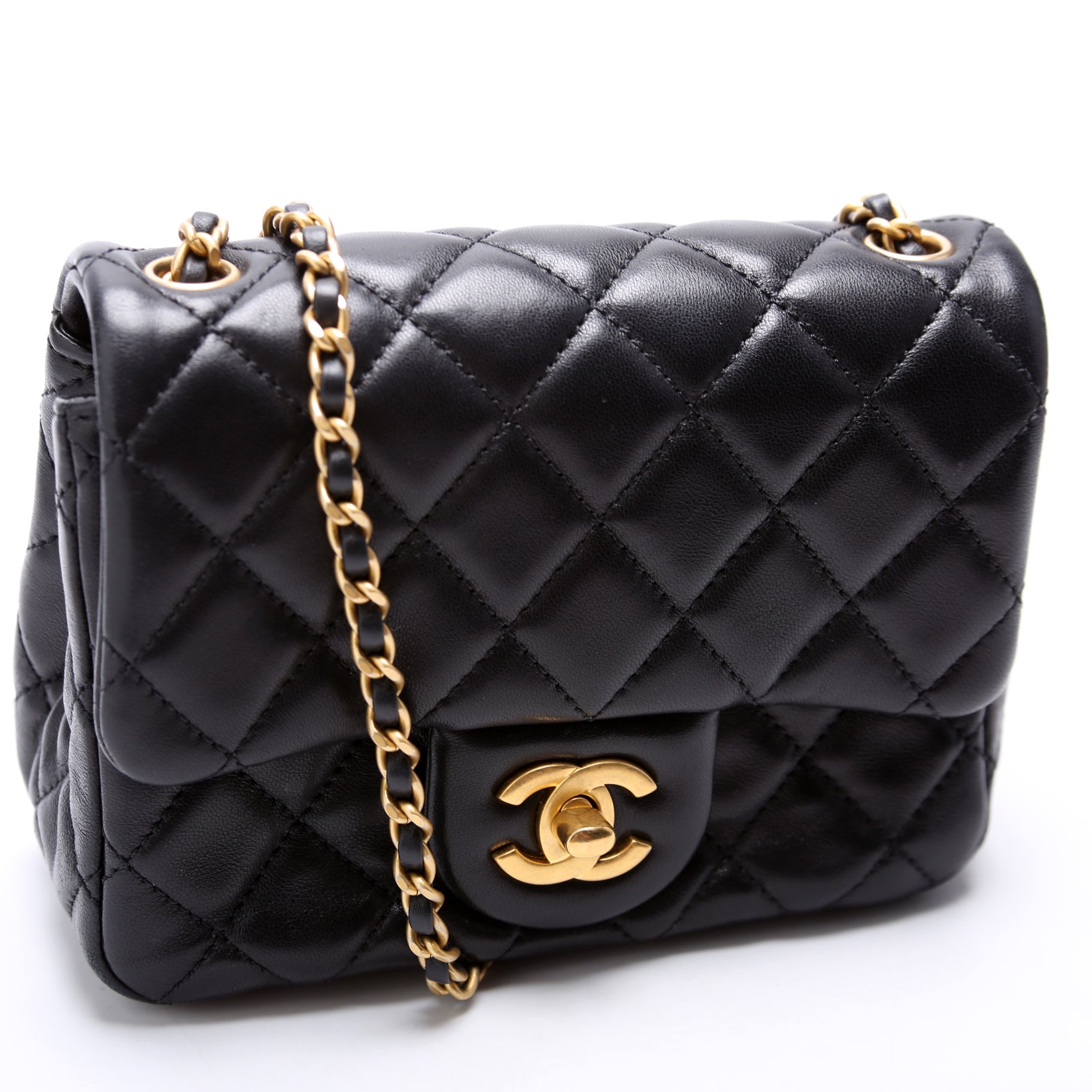 Chanel Square Pearl Crush Flap RFID Black Mini Bag