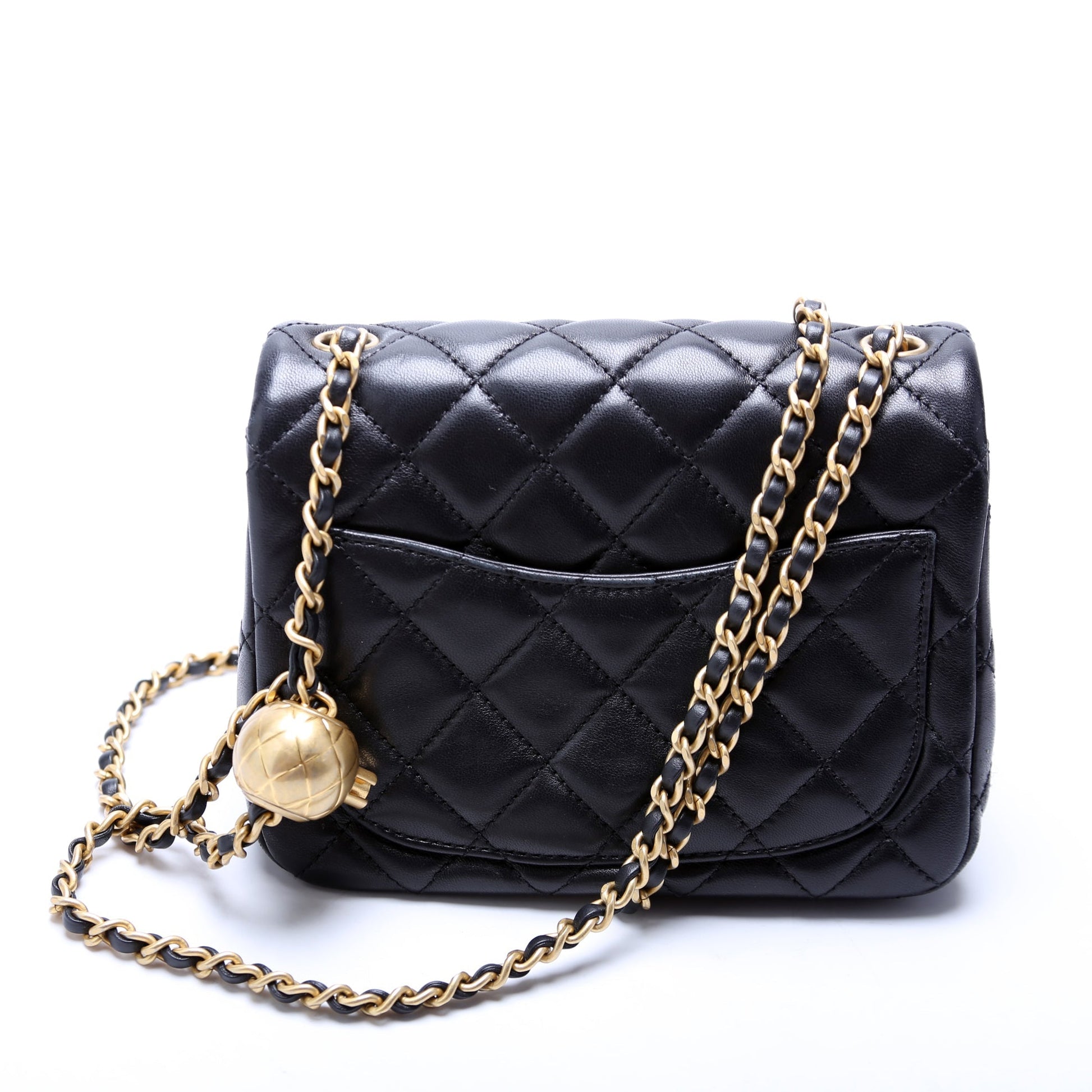 Chanel Square Pearl Crush Flap RFID Black Mini Bag