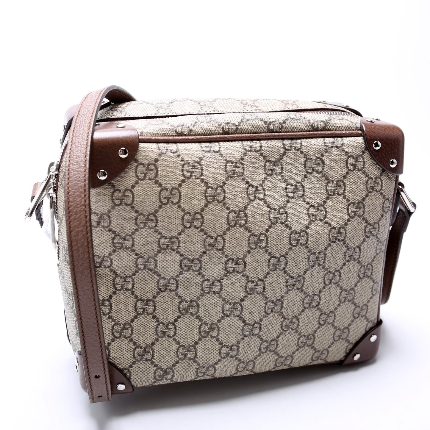Gucci GG Supreme Square Messenger Brown Travel Bag