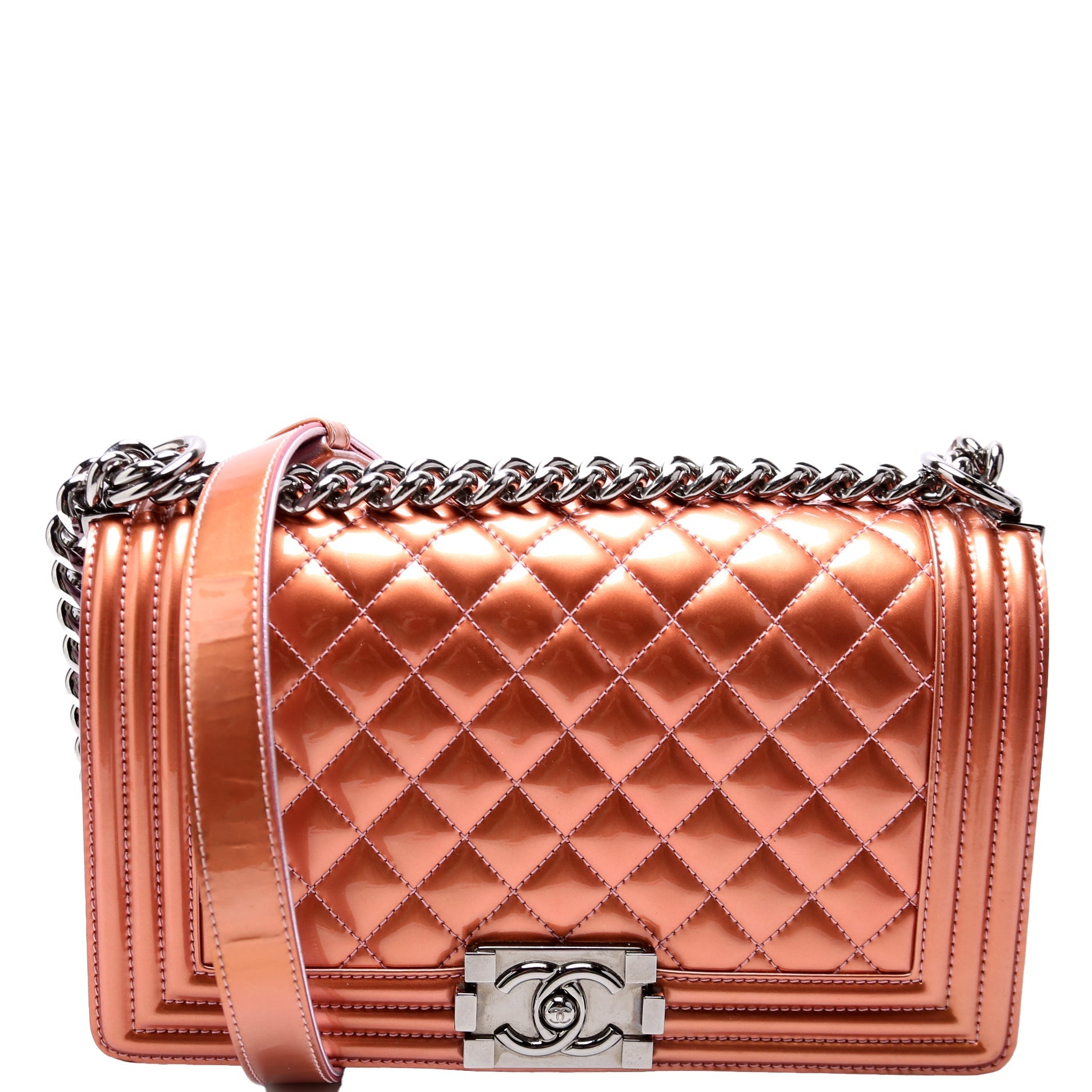 Chanel Boy Flap Old 19M Rose Gold Handbag