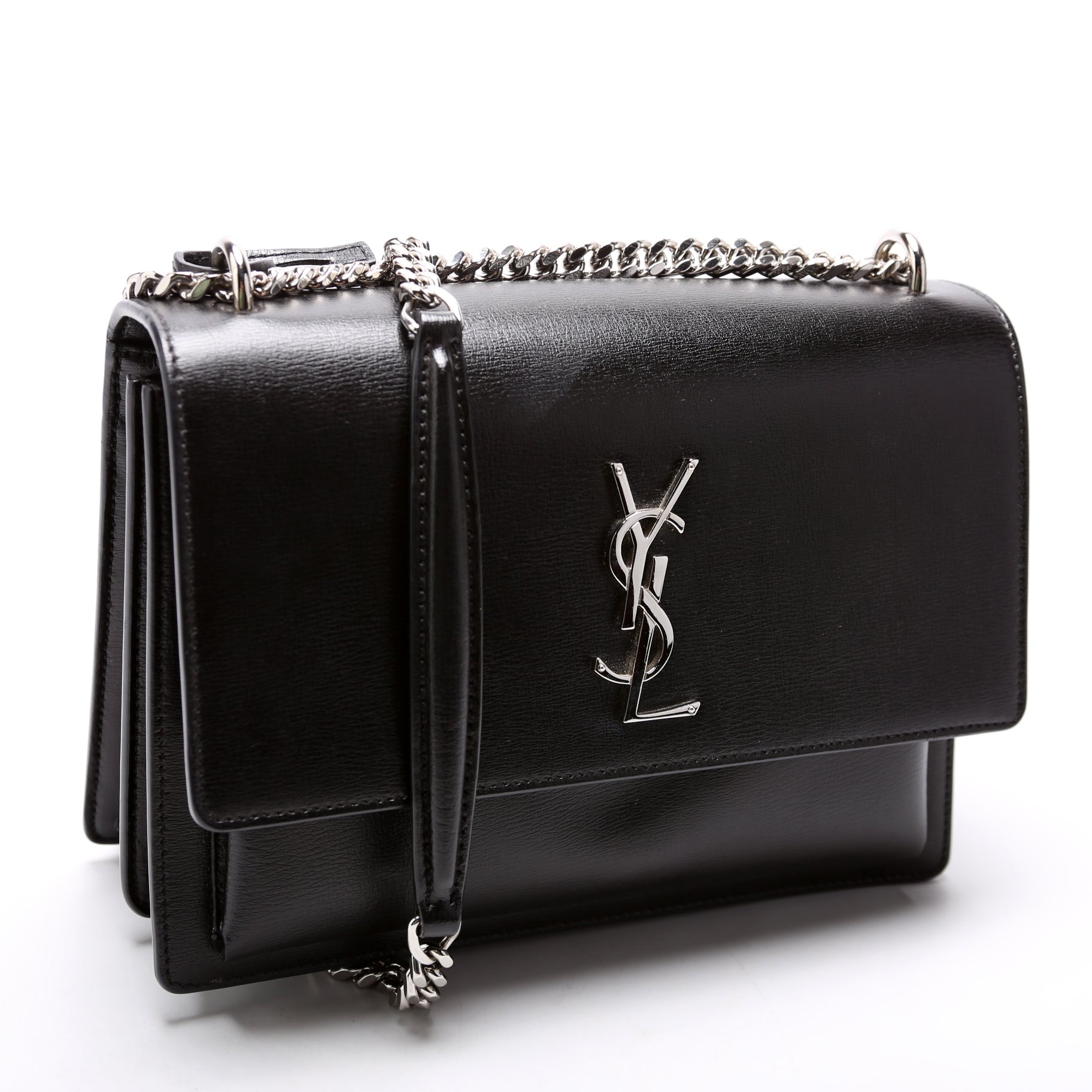 YSL Saint Laurent Med Lth Bag Black Travel Bag