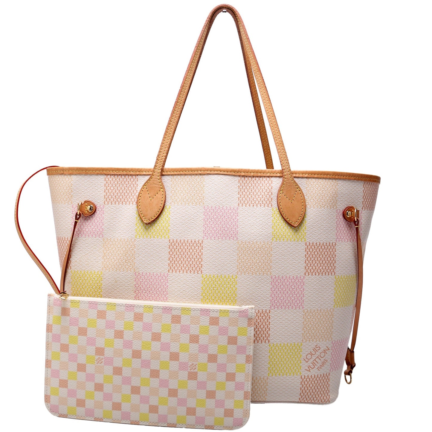 Louis Vuitton Neverfull W MM Giant Peach Damier Wallet Case