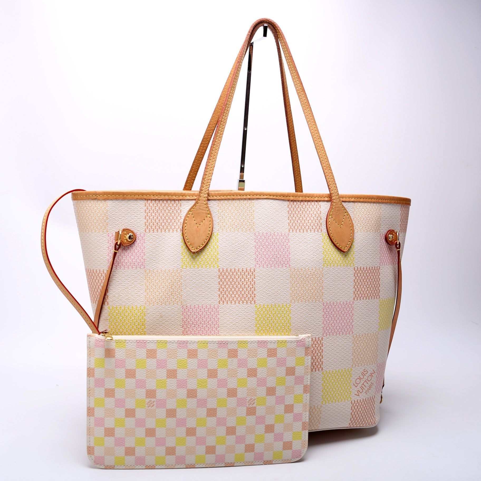 Louis Vuitton Neverfull W MM Giant Peach Damier Wallet Case