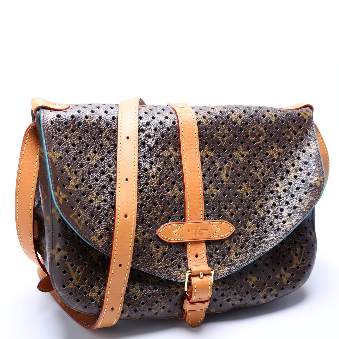 Louis Vuitton SC Flore Saumur Teal Monogram Handbag