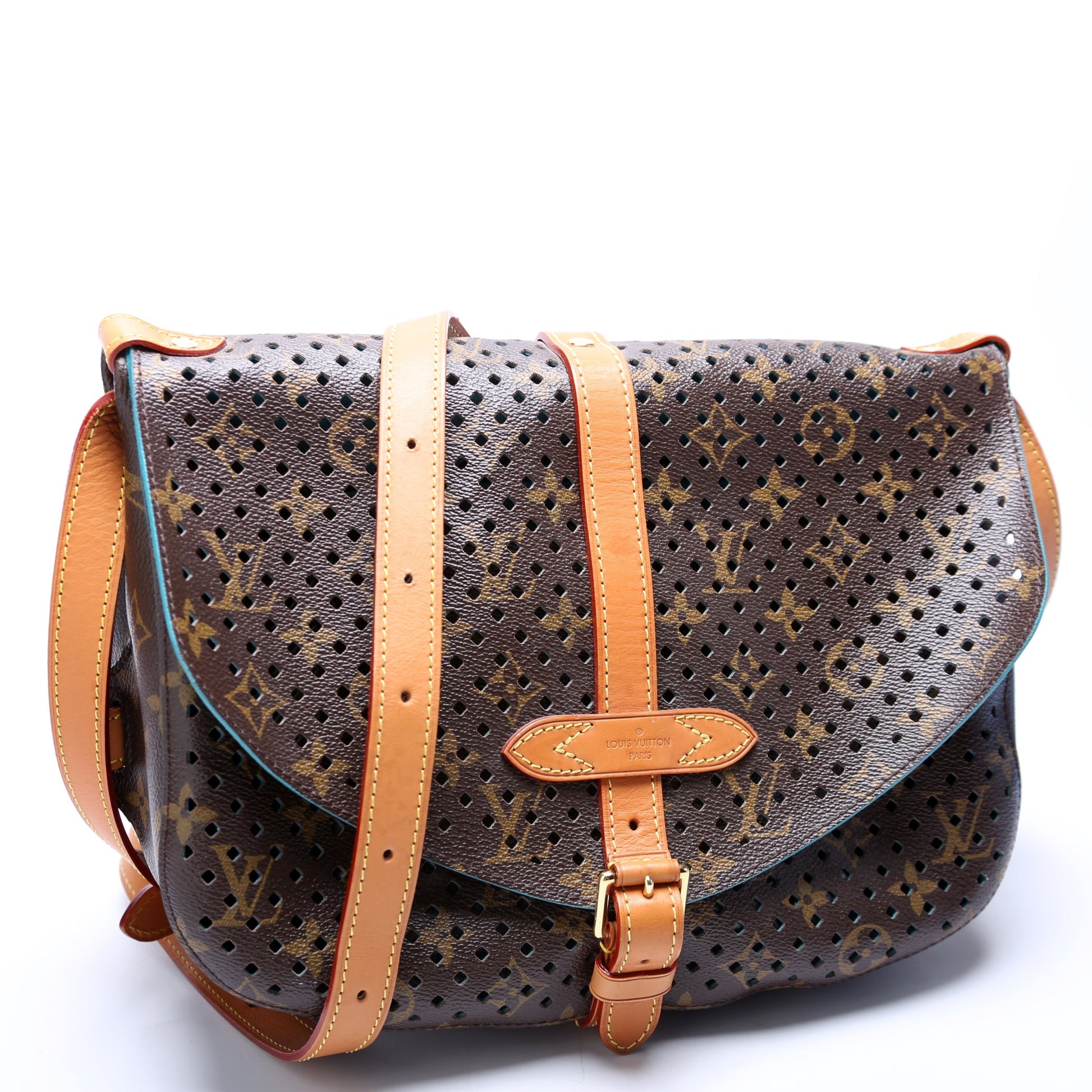 Louis Vuitton SC Flore Saumur Teal Monogram Handbag
