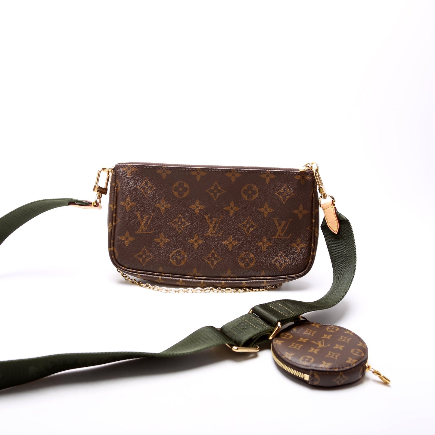 Louis Vuitton Multi Pochette Monogram Green Clutch Bag Green 2