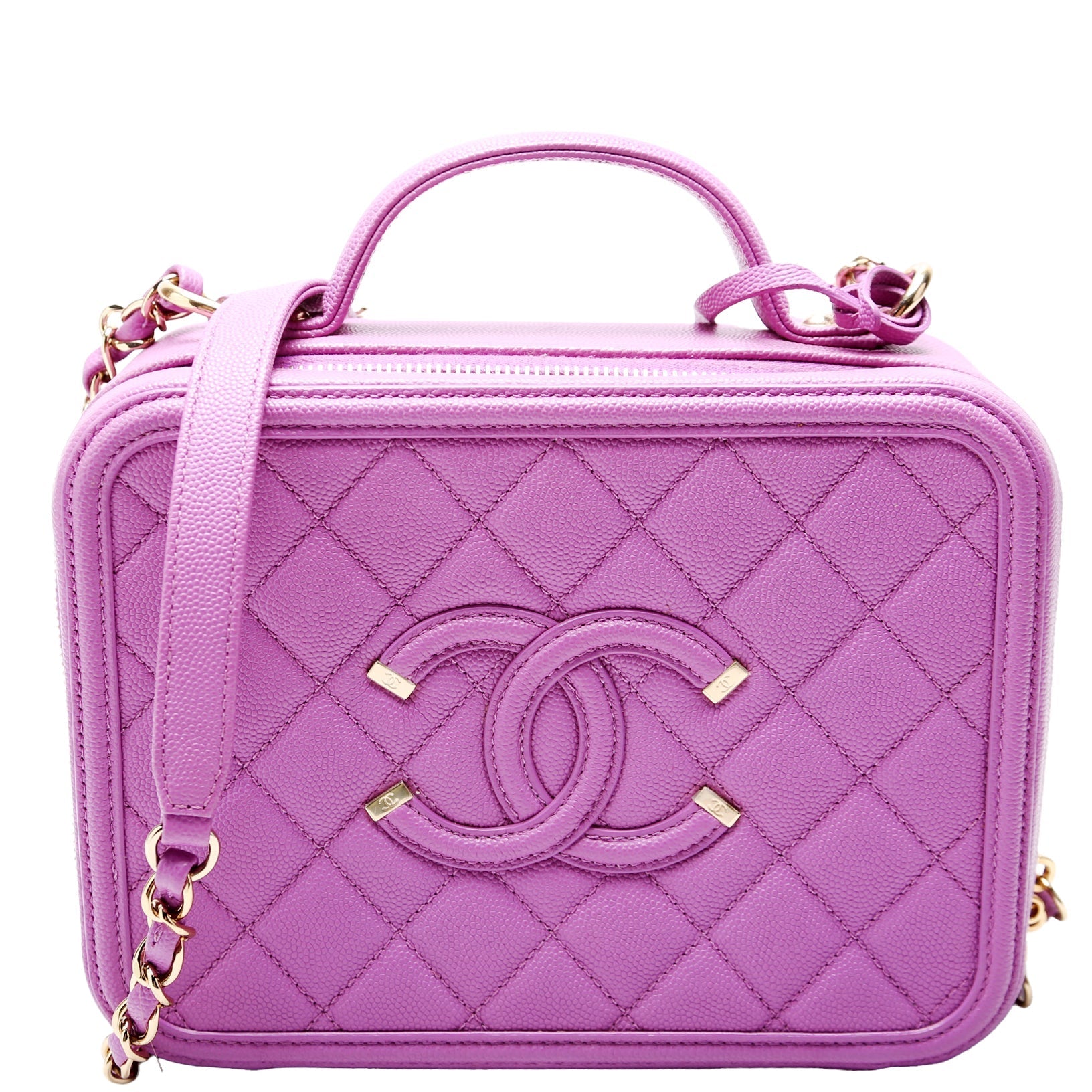 Chanel Filigree Vanity 28M Purple Handbag