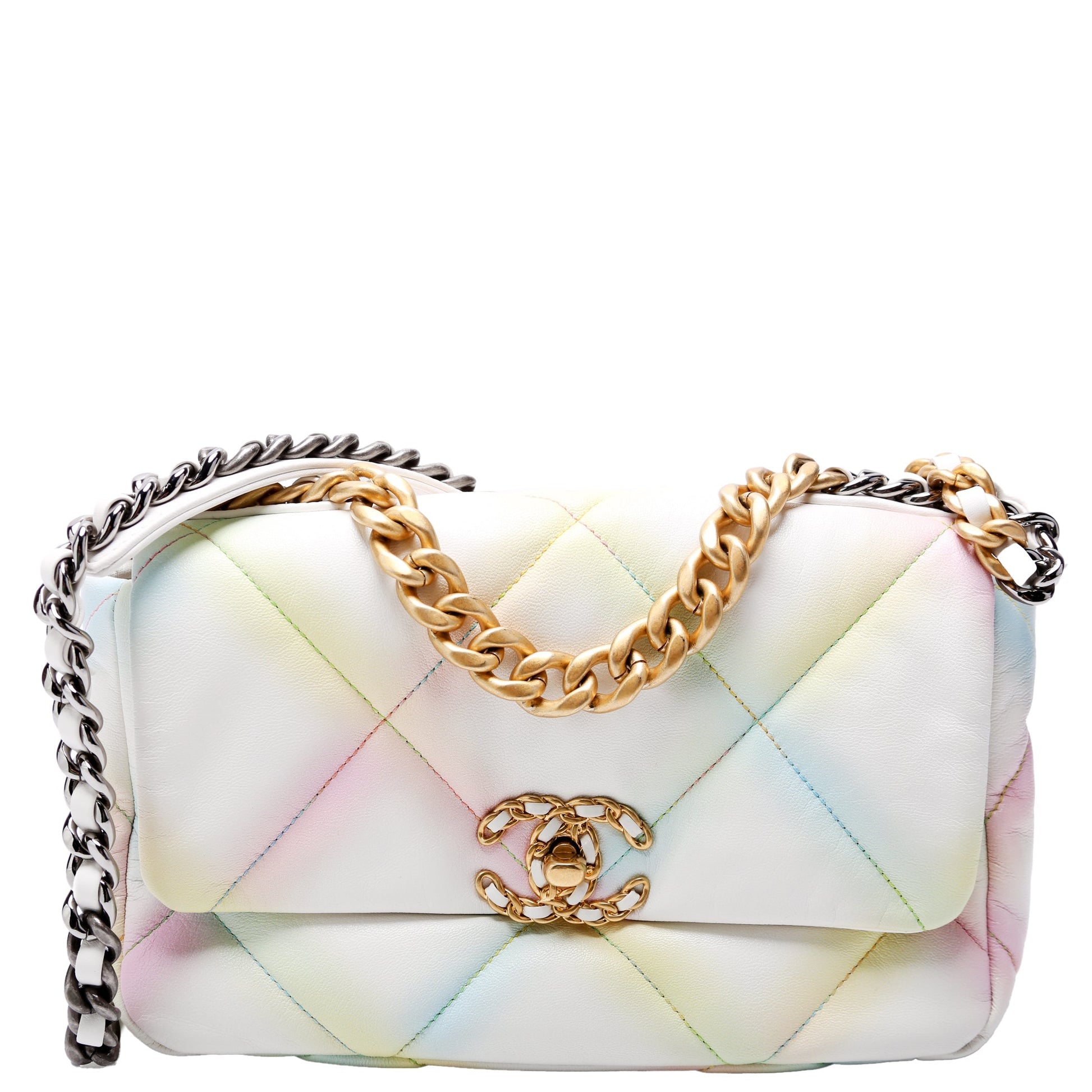 Chanel Quilted Goatskin 19 Flap RFID Multicolor Handbag