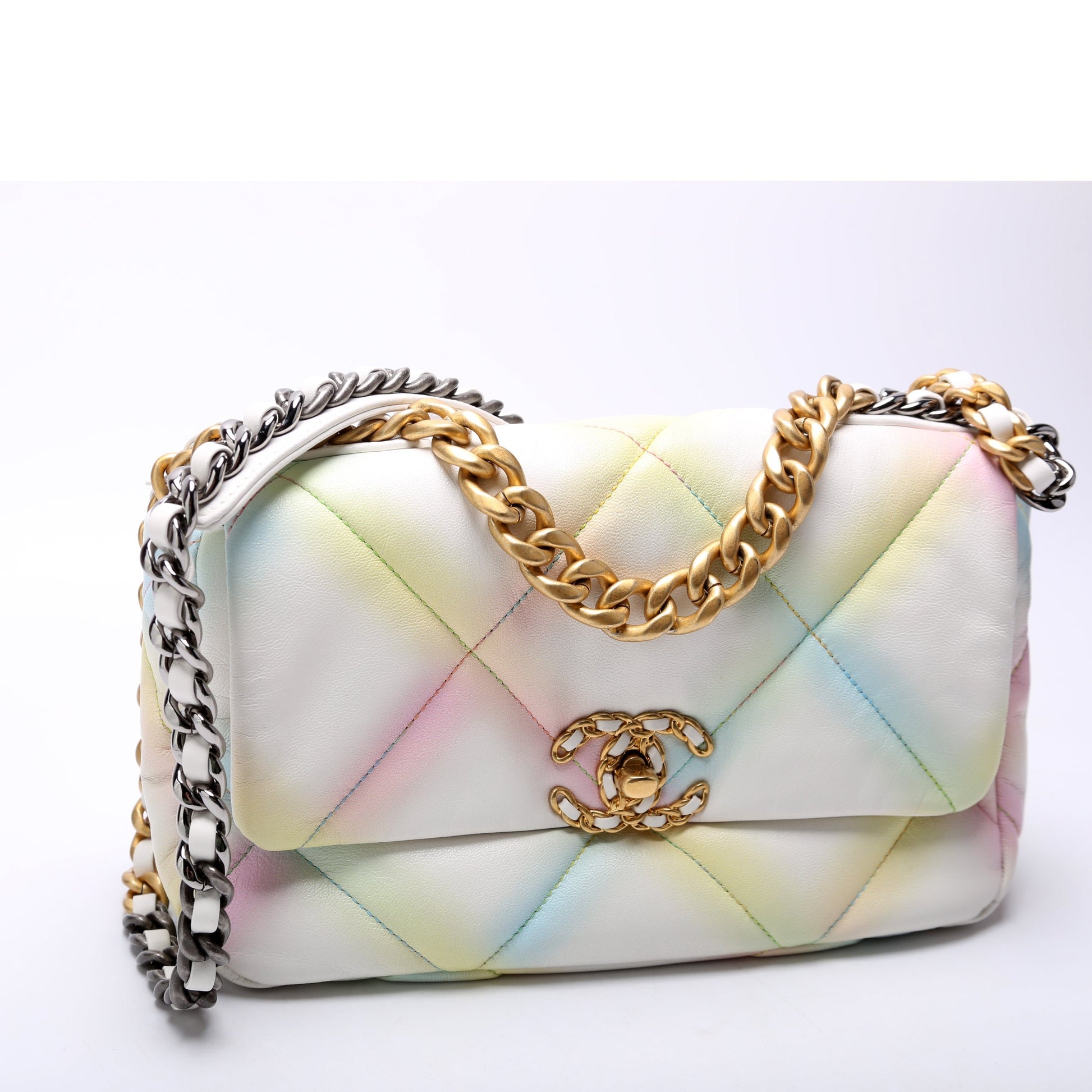 Chanel Quilted Goatskin 19 Flap RFID Multicolor Handbag