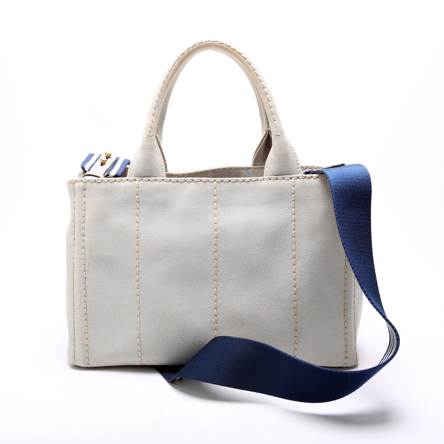 Prada Canapa Tote Grey Bag Canvas Small Tote Bag