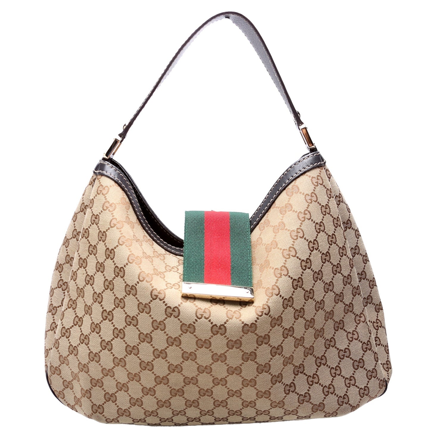 Gucci GG New Ladies Web Canvas Large Shoulder Bag Hobo 1
