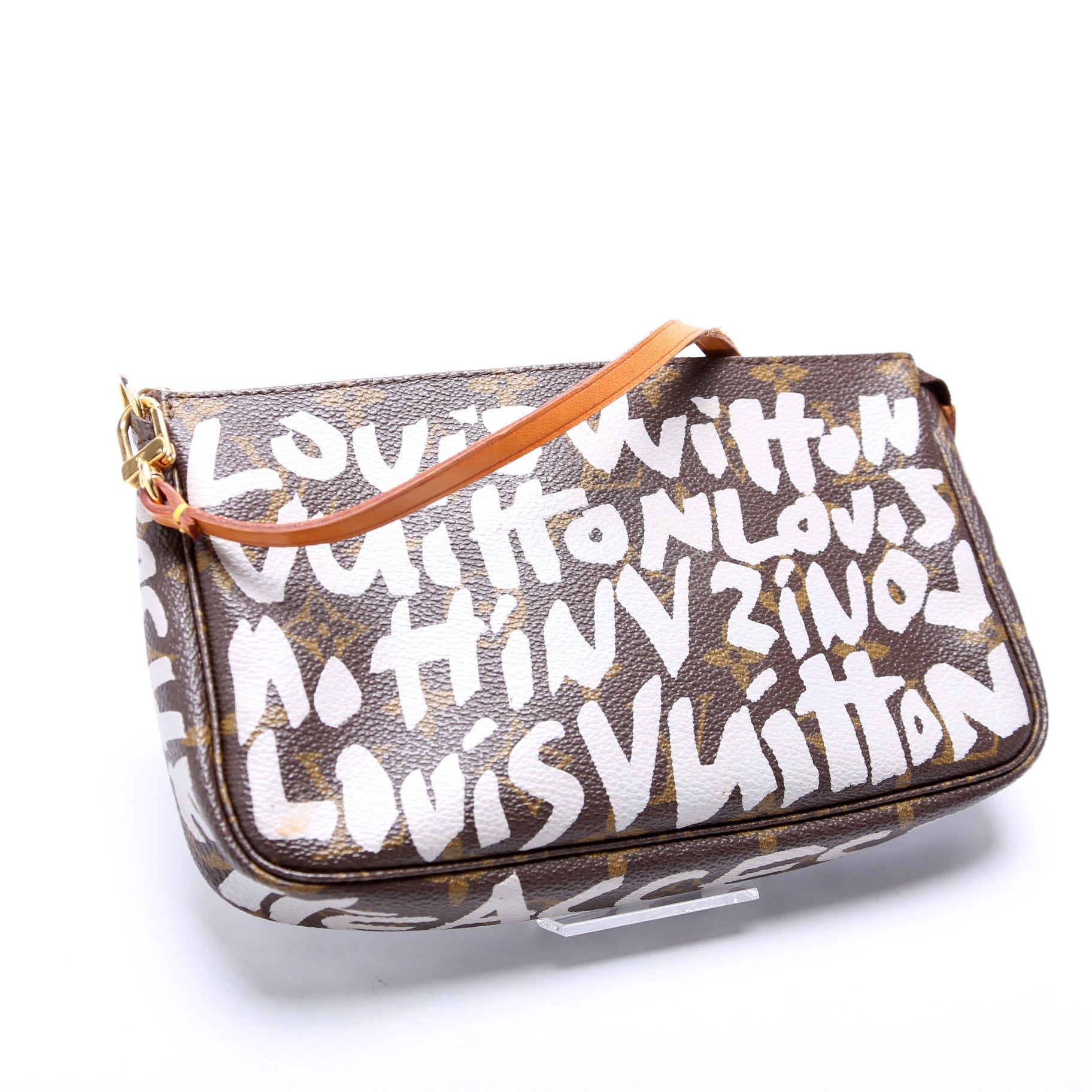 Louis Vuitton Pochette Accessories Graffiti Grey Clutch Bag