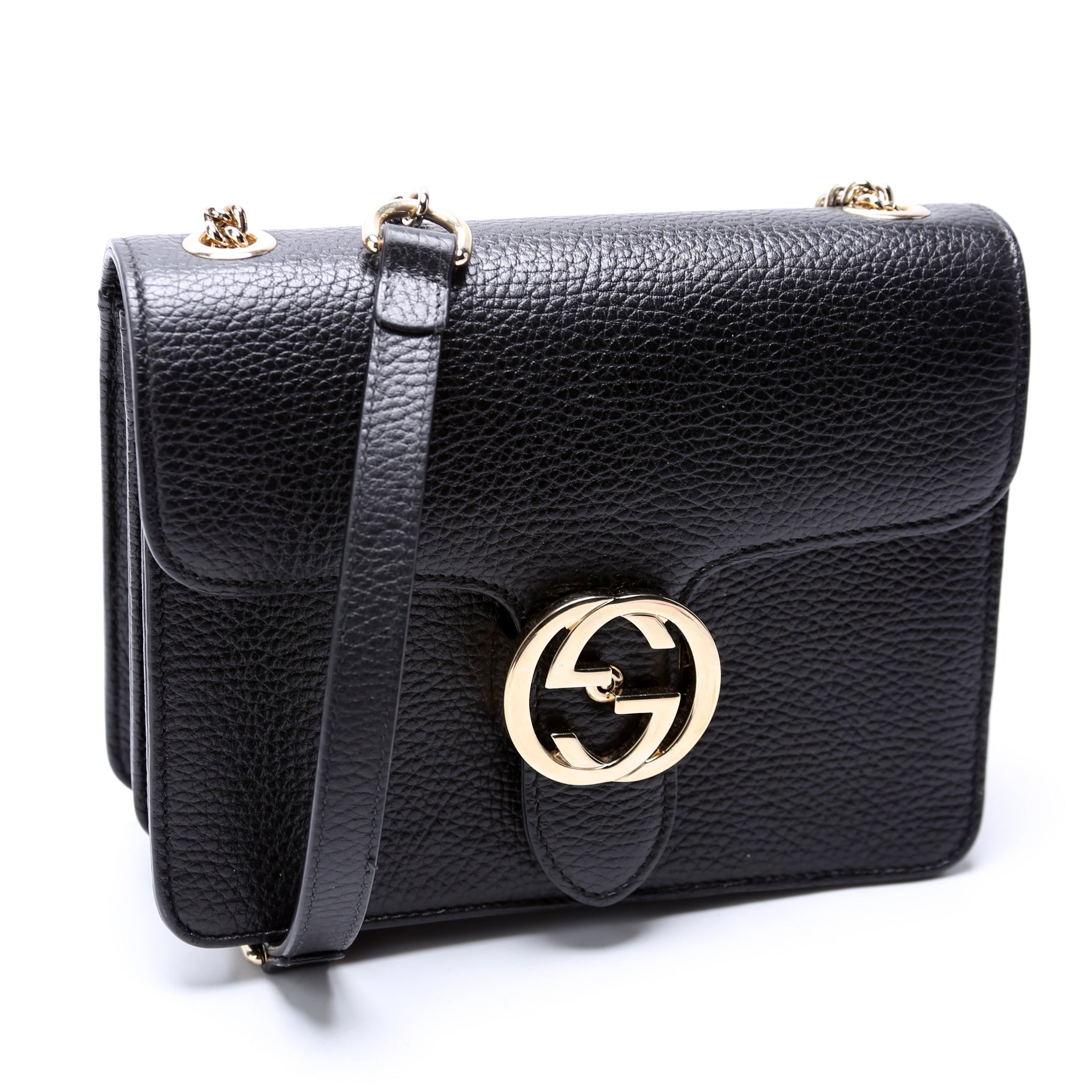Gucci Interlocking Black Small Crossbody Bag