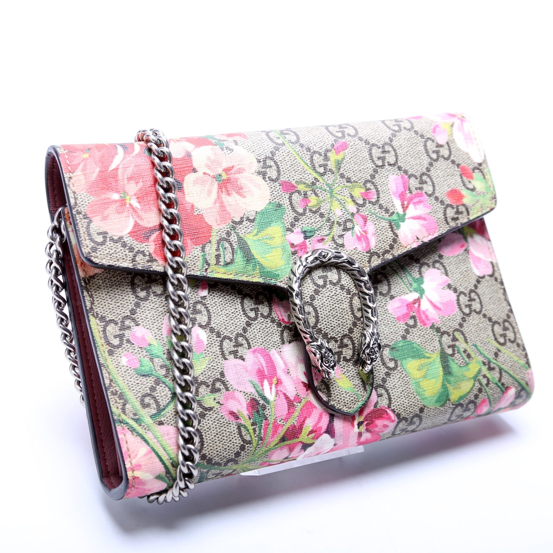 Gucci Dionysus GG Blooms Beige Pink Mini Wallet Case