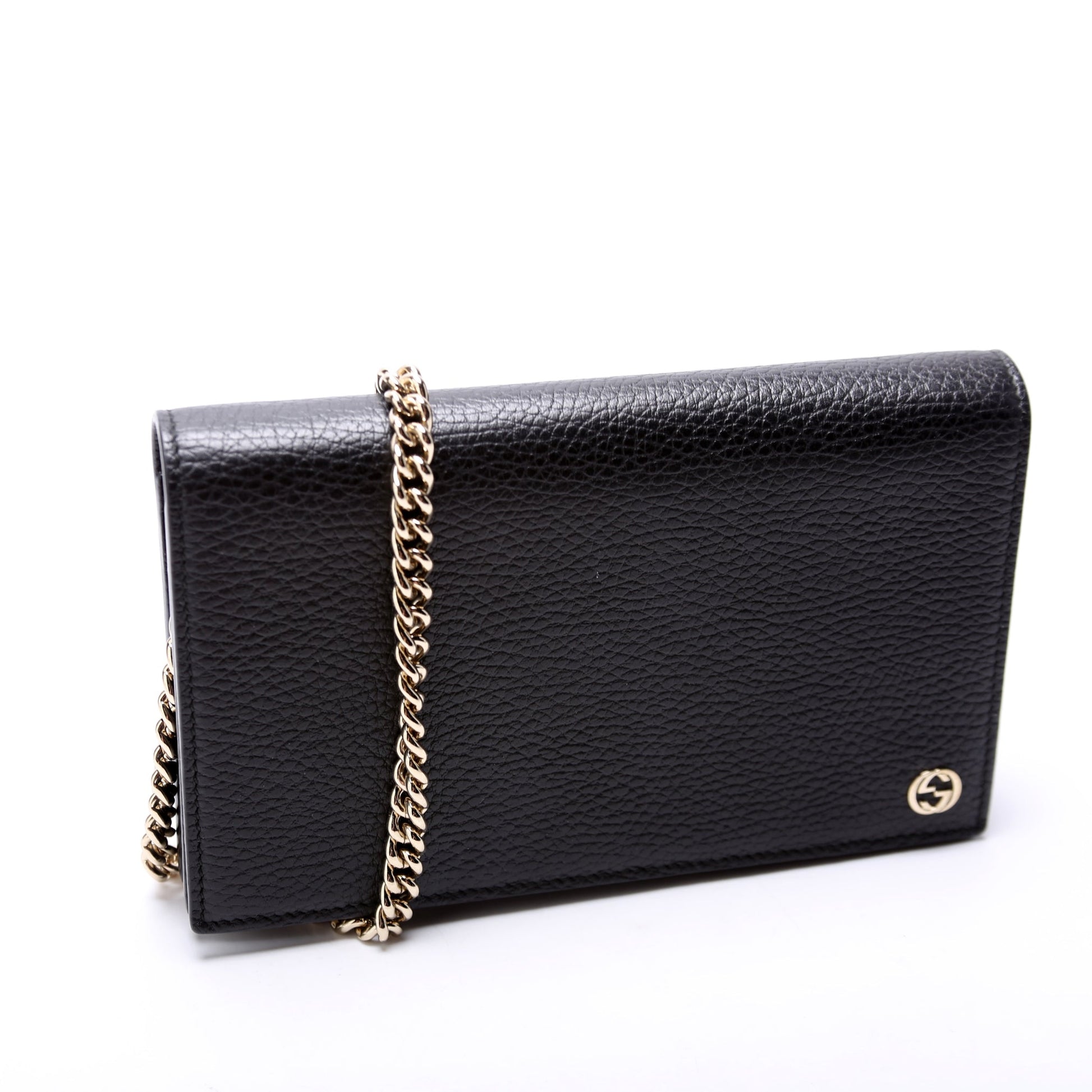 Gucci Interlocking GG Black Chain Wallet Case