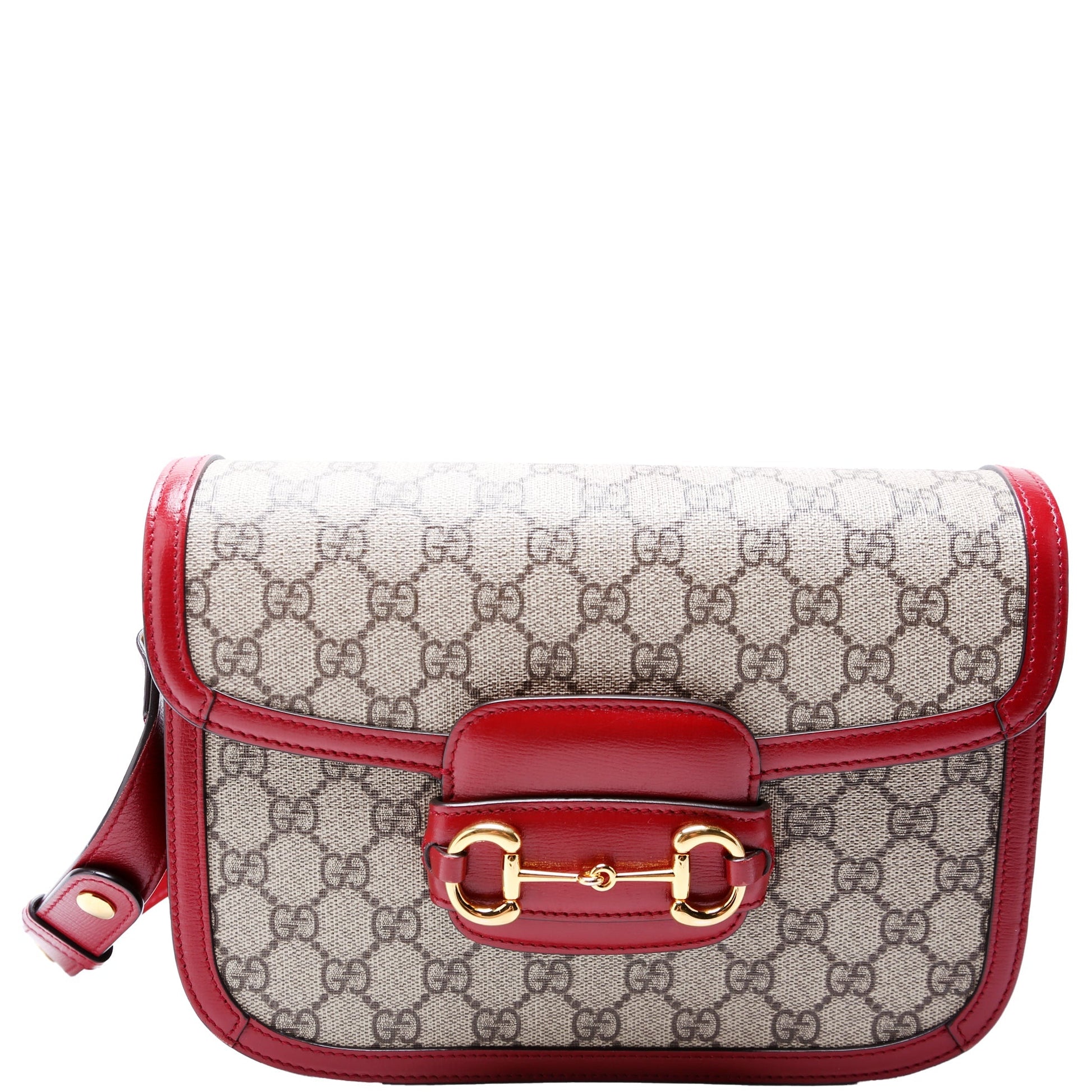 Gucci Horsebit Suede Red Shoulder Bag