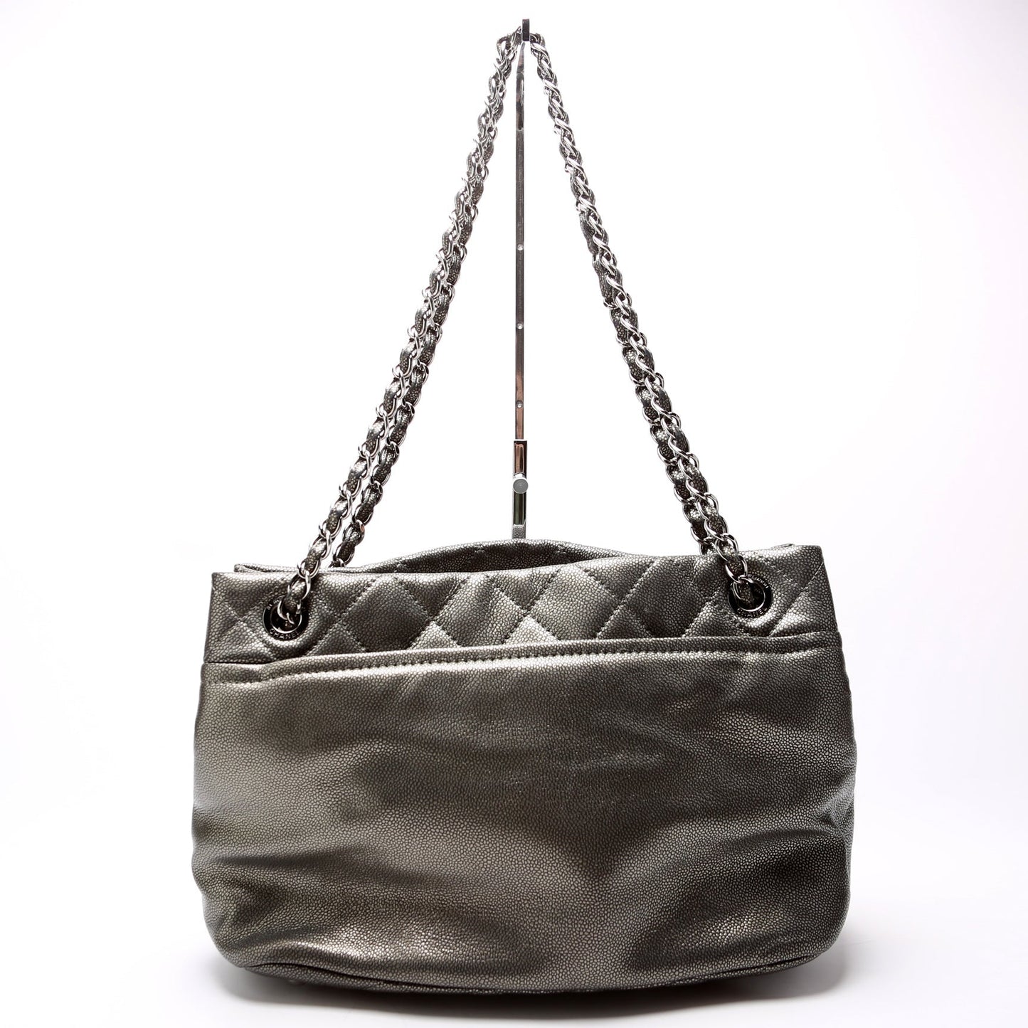 Chanel Timeless CC Soft 14M Silver Tote Bag