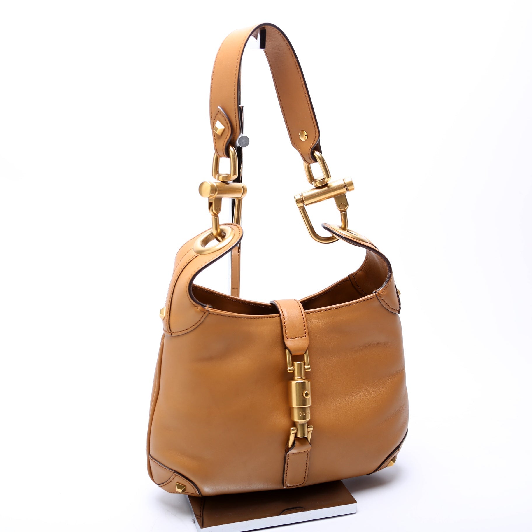 Gucci Jackie O Leather Tan Small Shoulder Bag