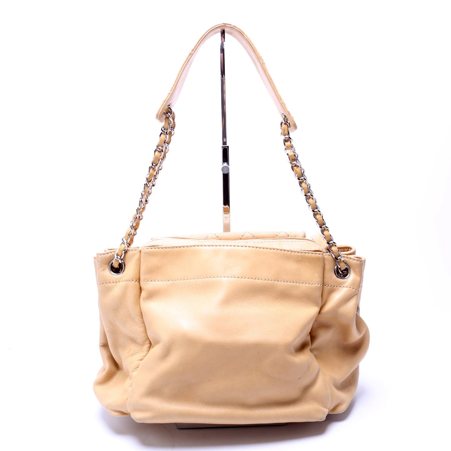 Chanel CC Pocket Accordion Lambskin 10M Tan Shoulder Bag