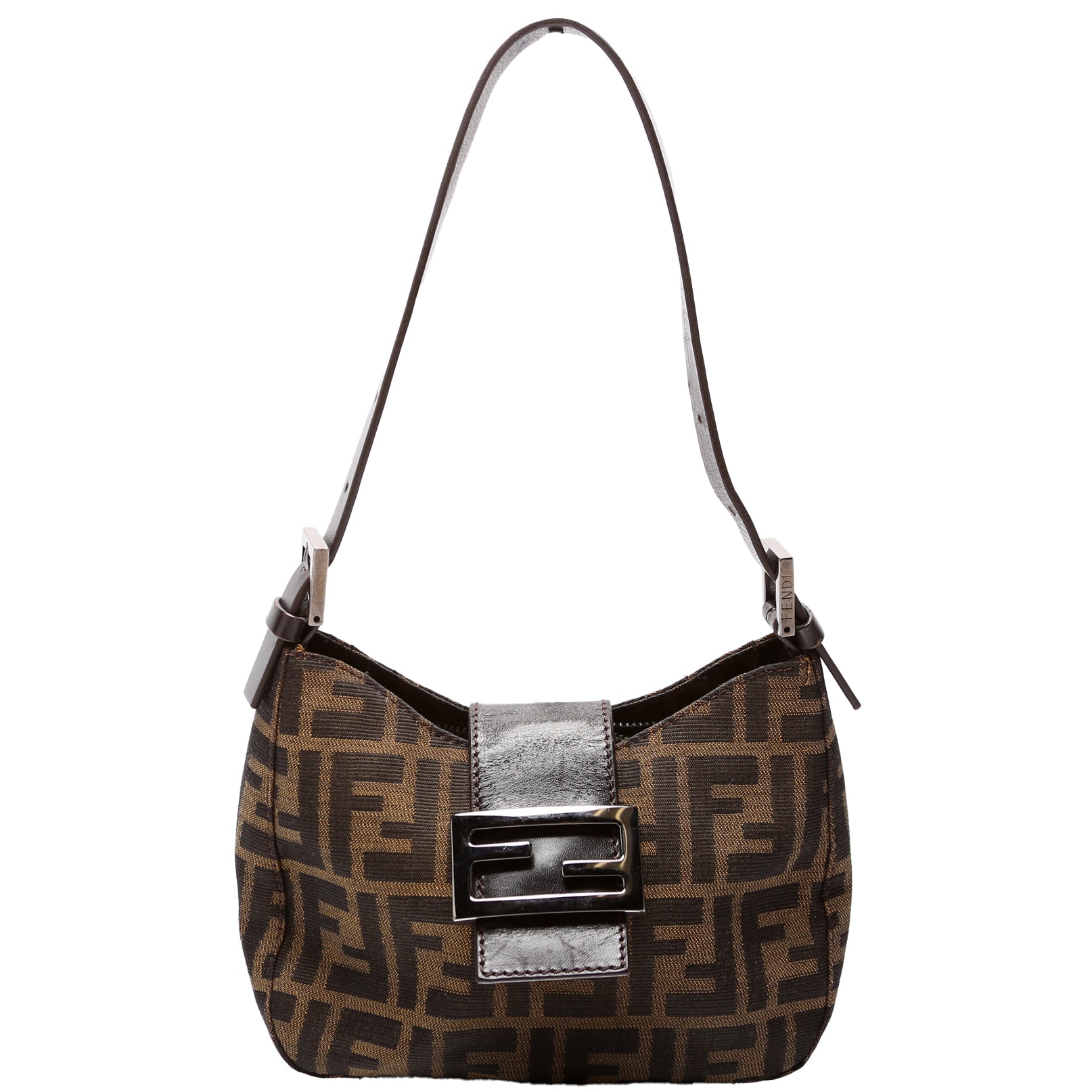 Fendi Ff Zucca Shoulder Bag Brown Mini