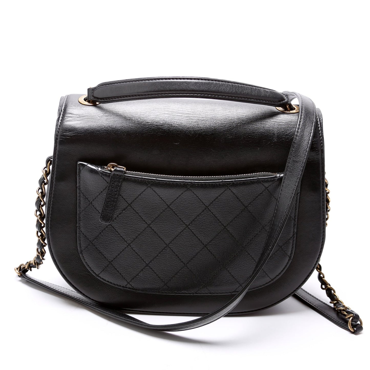 Chanel Coco Curve Messenger Goatskin Calfskin 24M Black Small Messenger Bag