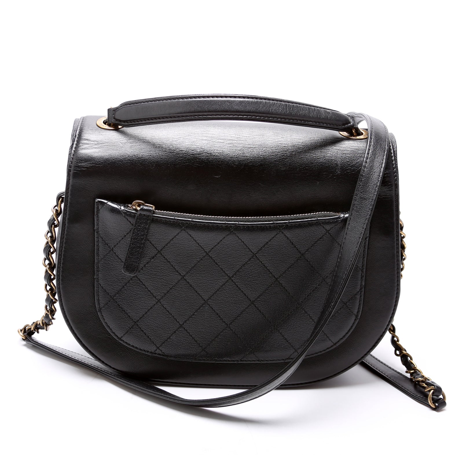 Chanel Coco Curve Messenger Goatskin Calfskin 24M Black Small Messenger Bag