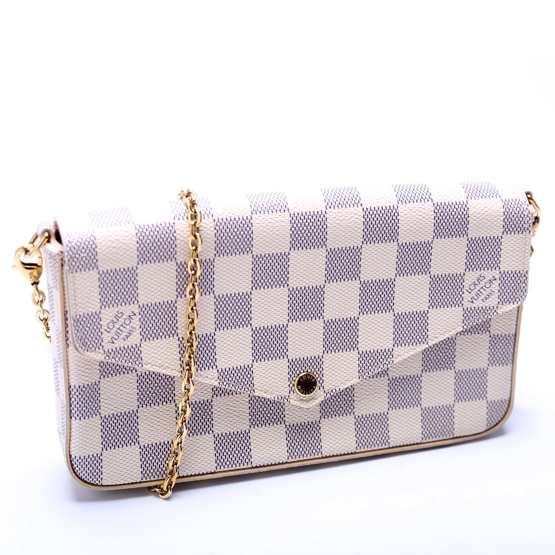 Louis Vuitton Pochette Felicie Azur Damier Clutch Bag Azur 5