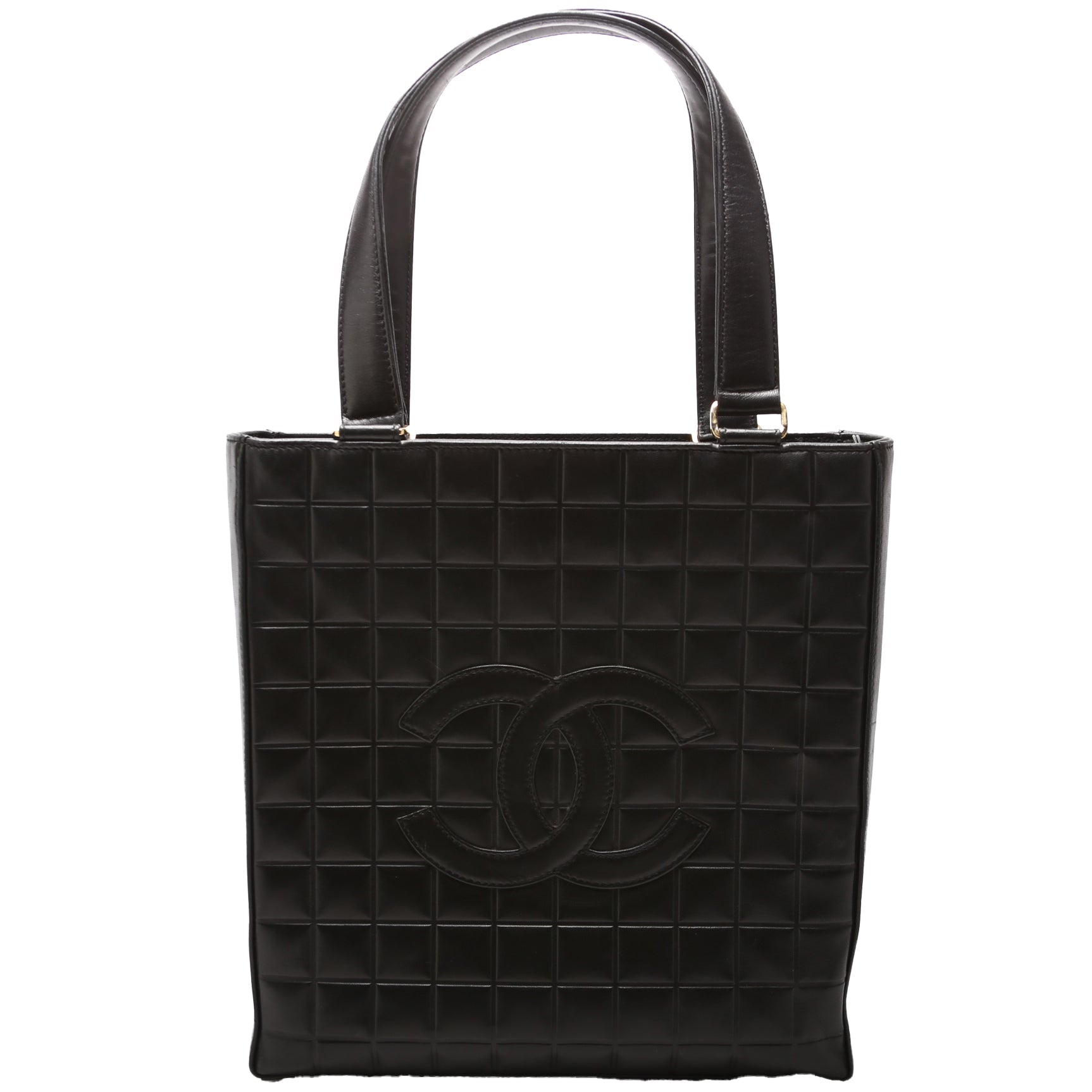 Chanel Chocolate Bar Vertical Lambskin 6M Black Tote Bag