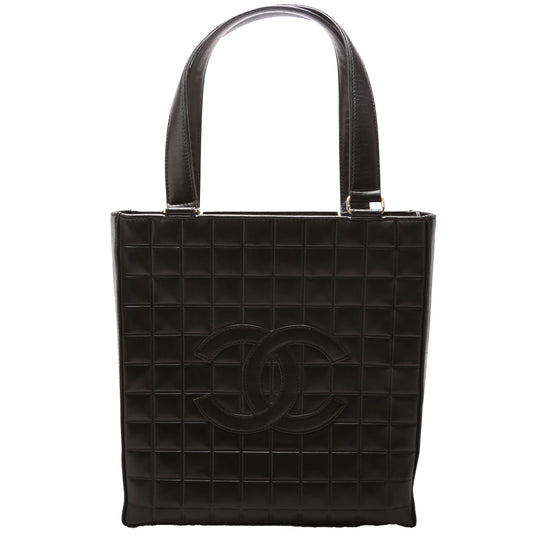 Chanel Chocolate Bar Vertical Lambskin 6M Black Tote Bag