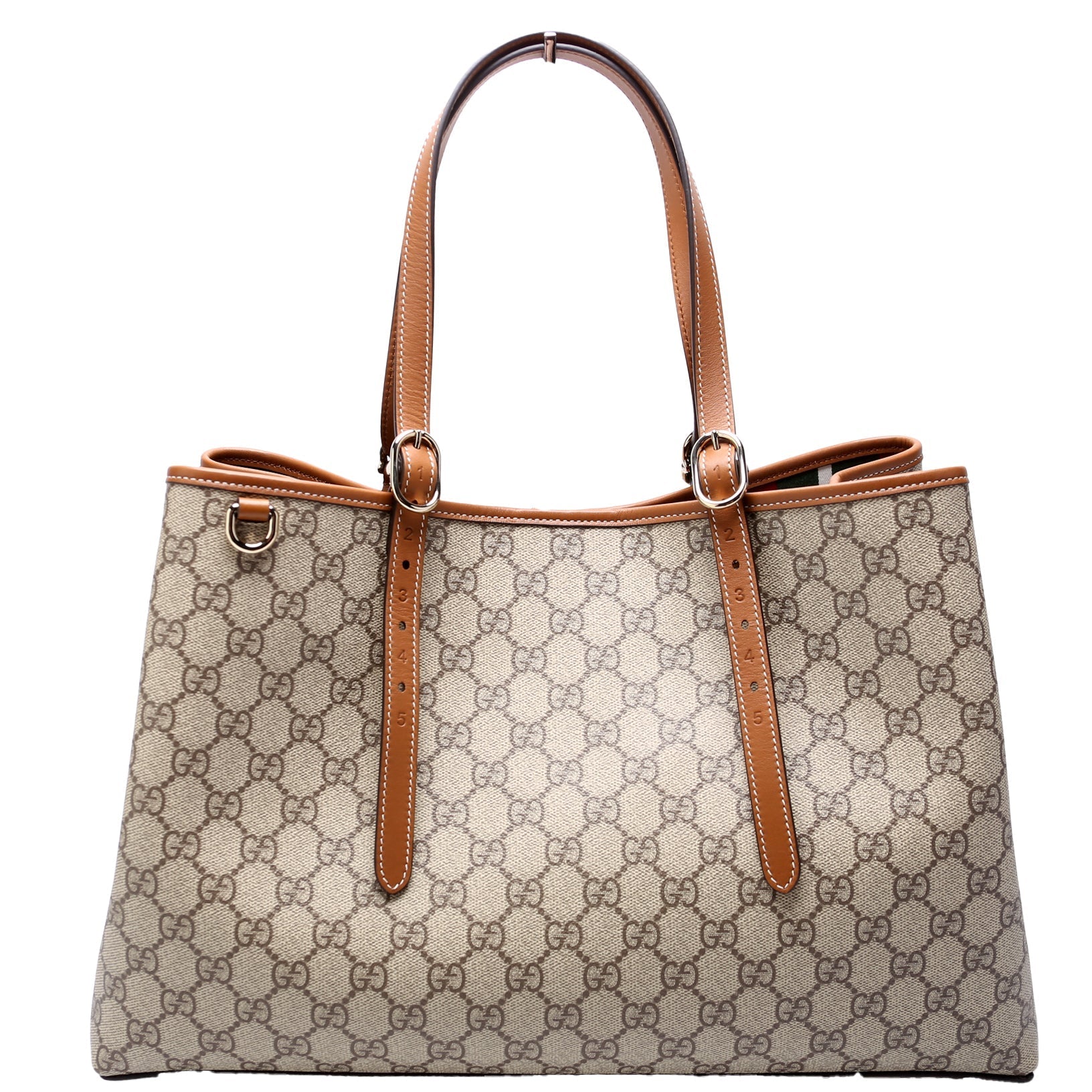 Gucci GG Supreme Emblem Brown Medium Tote Bag