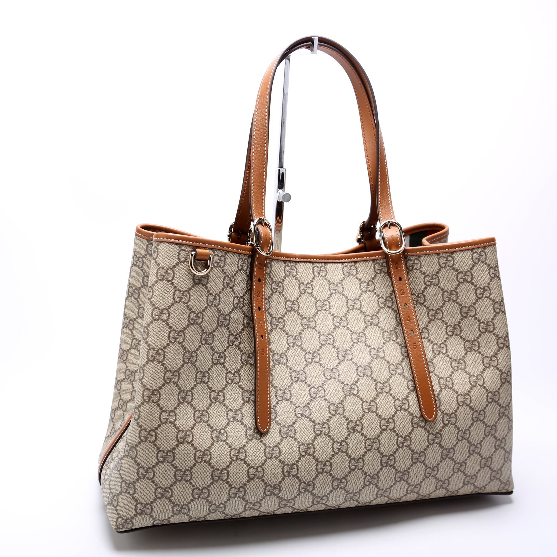 Gucci GG Supreme Emblem Brown Medium Tote Bag