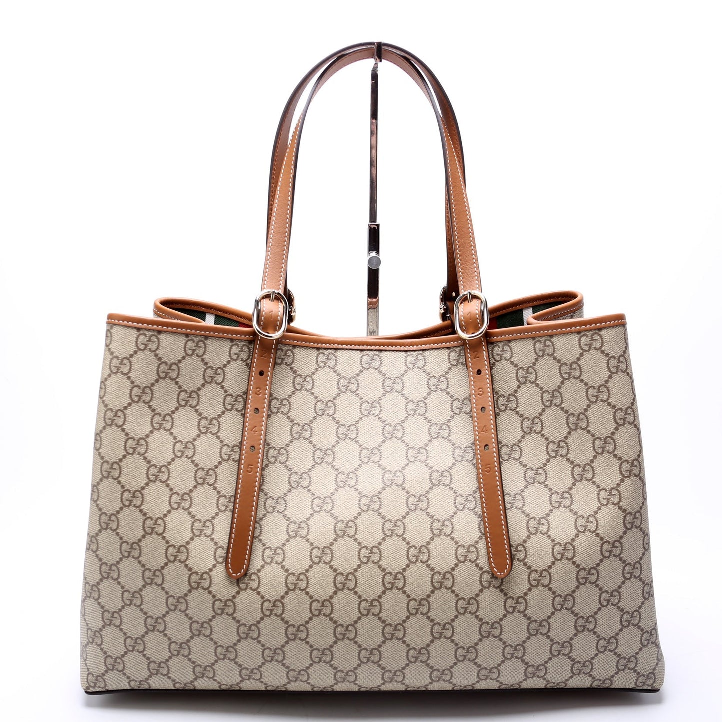 Gucci GG Supreme Emblem Brown Medium Tote Bag