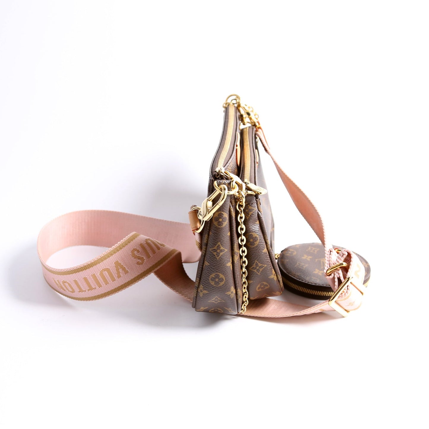 Louis Vuitton Multi Pochette Monogram Pink Clutch Bag Pink 2