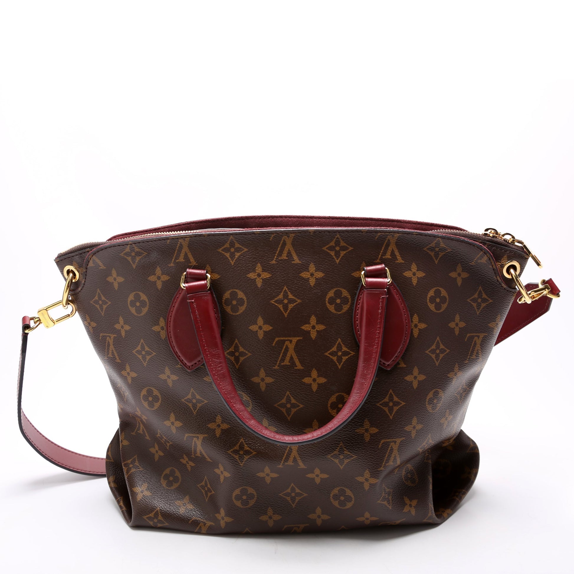 Louis Vuitton Flower Zipped MM Berry Monogram Tote Bag