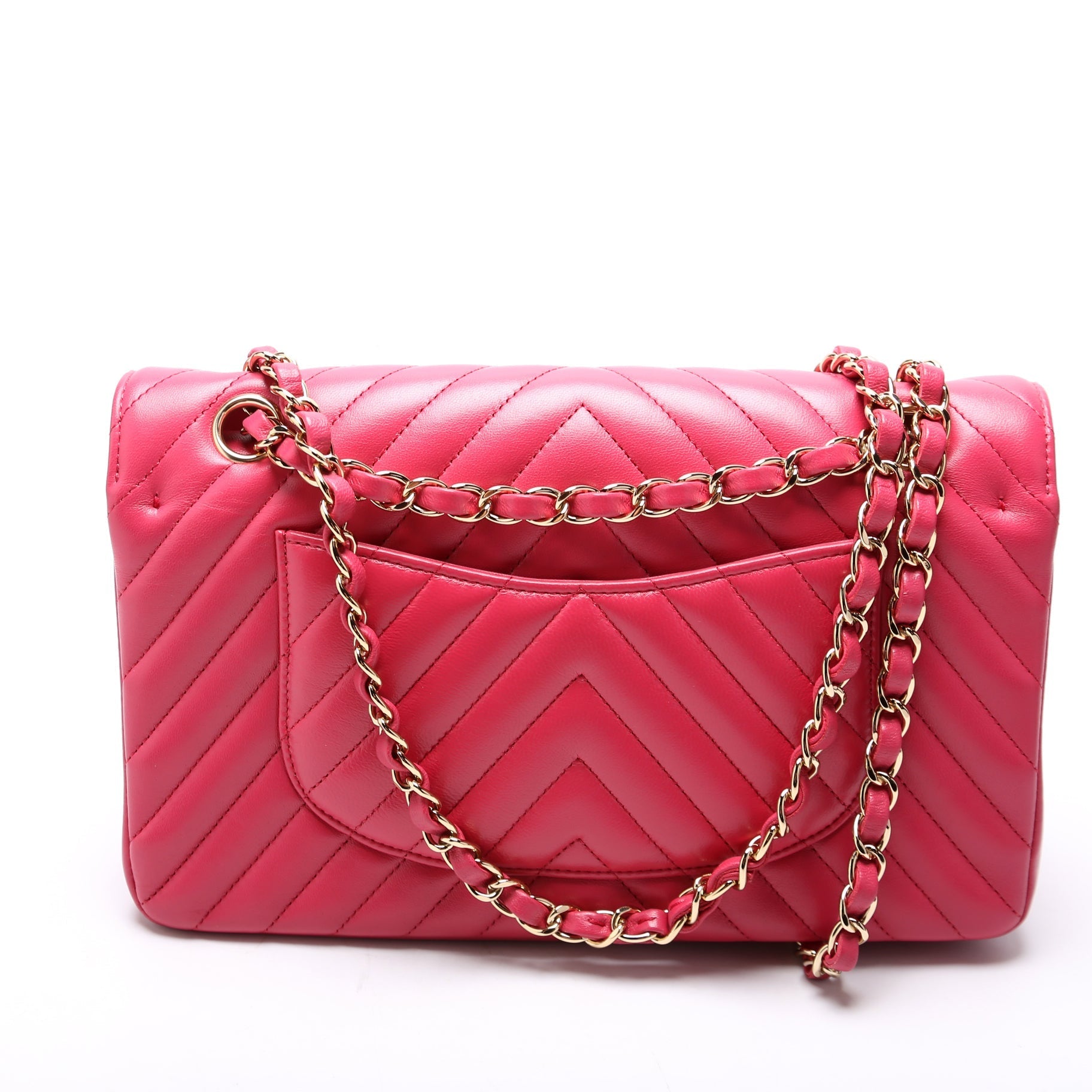 Chanel Classic Flap Chevron Lambskin 29-32M Pink Handbag