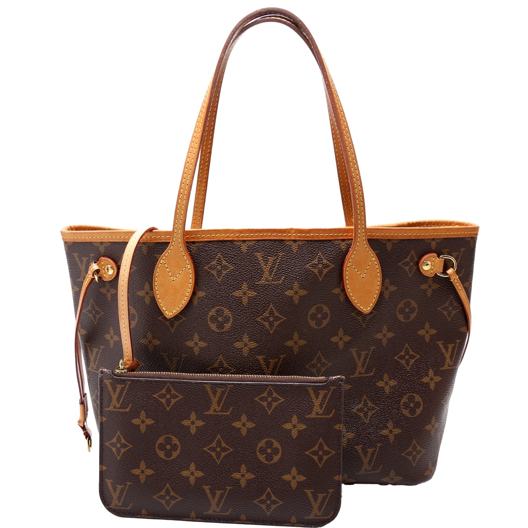 Louis Vuitton Neverfull W PM Monogram Beige Wallet Case