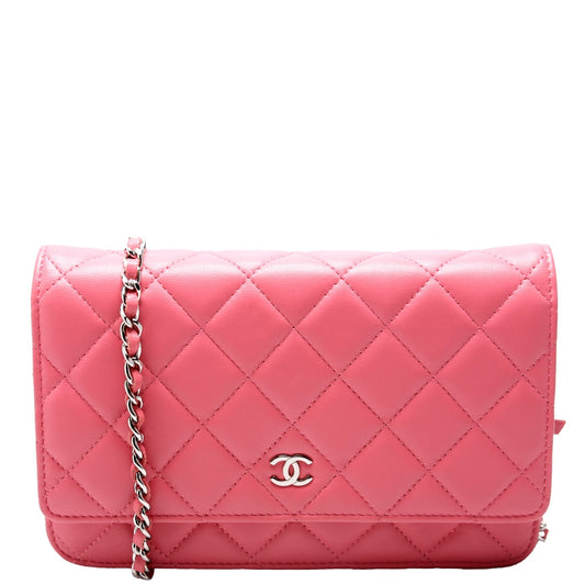 Chanel WOC Classic Quilted Lambskin Pink Clutch Bag Lambskin Pink