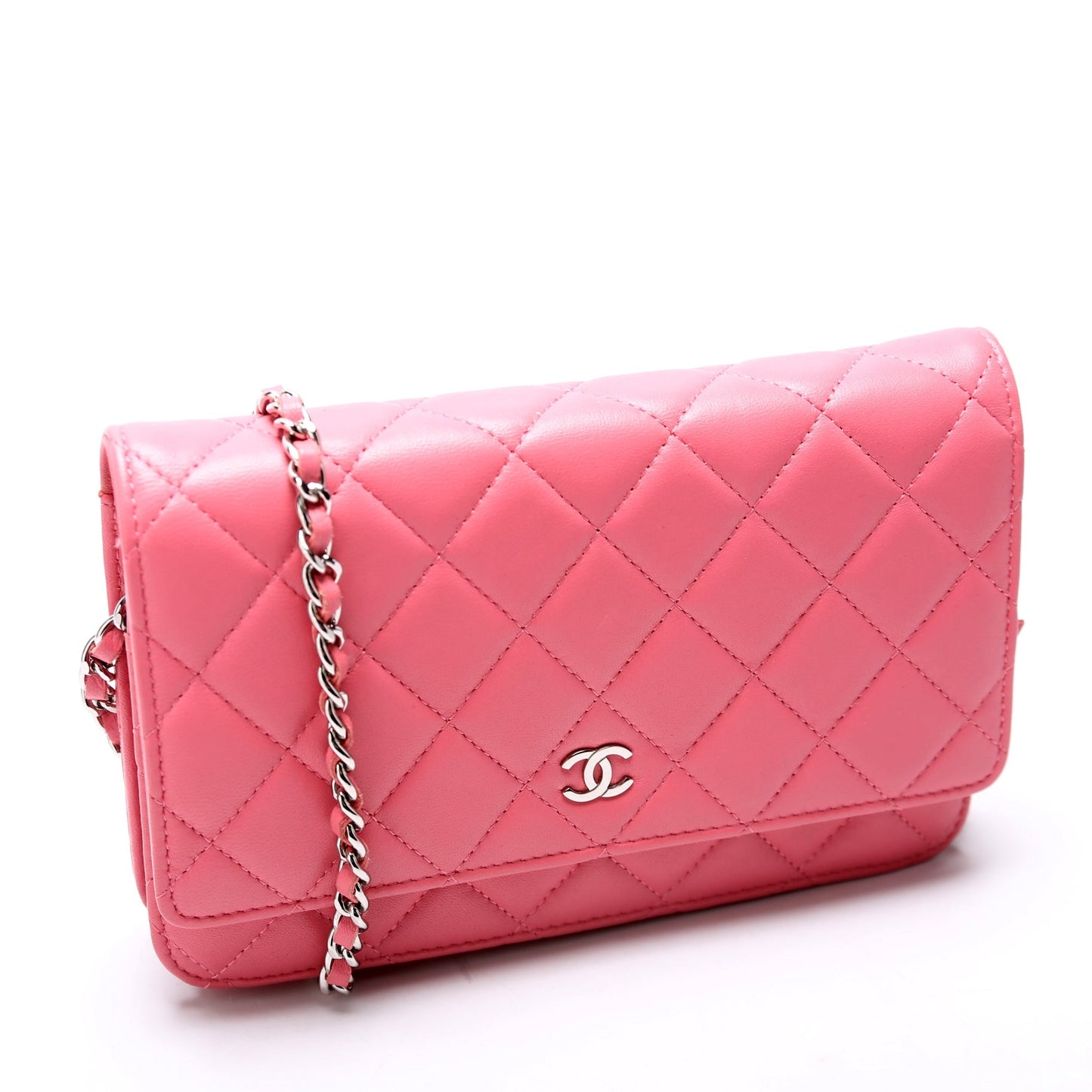 Chanel WOC Classic Quilted Lambskin Pink Clutch Bag Lambskin Pink