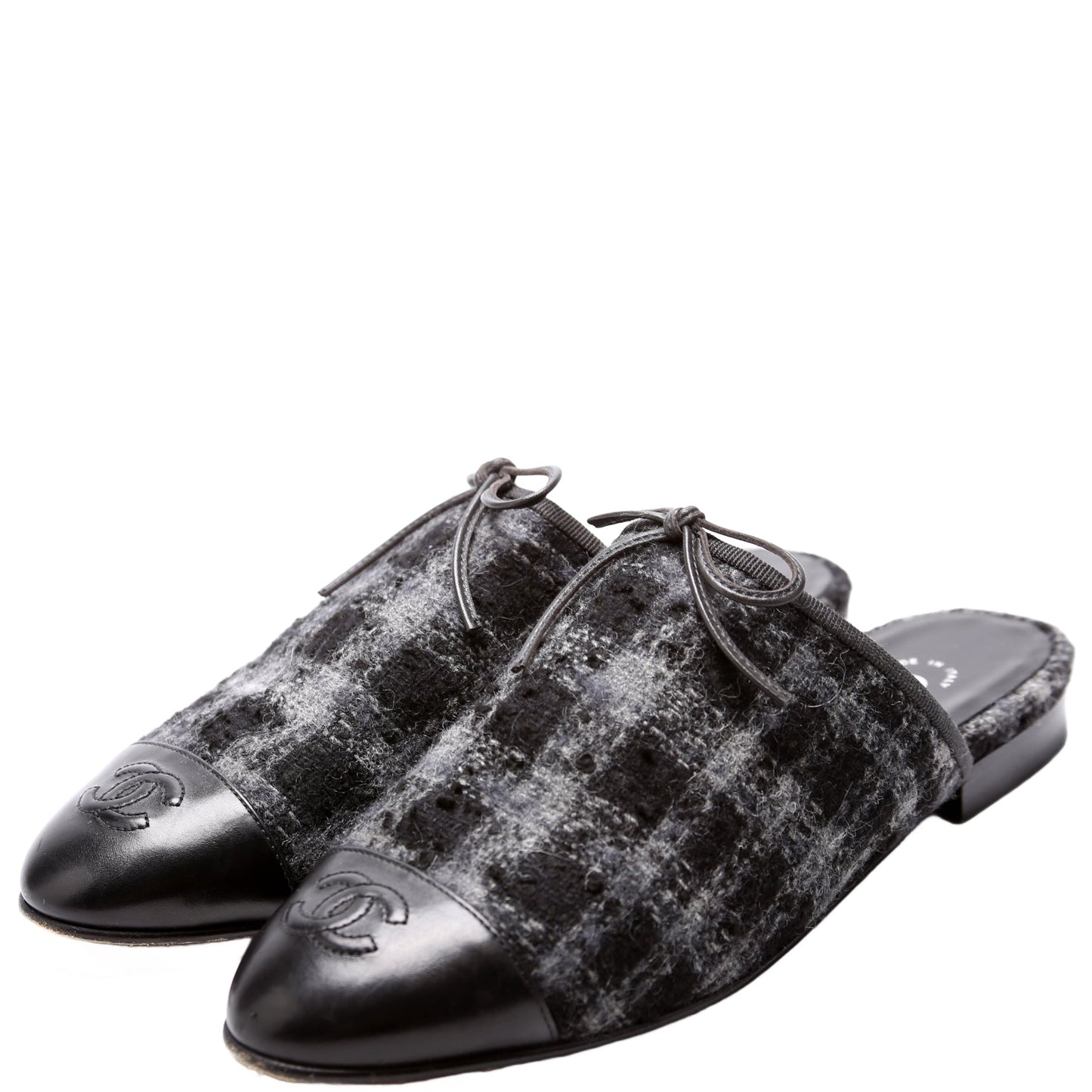 Chanel CC Tweed Mules Size 37