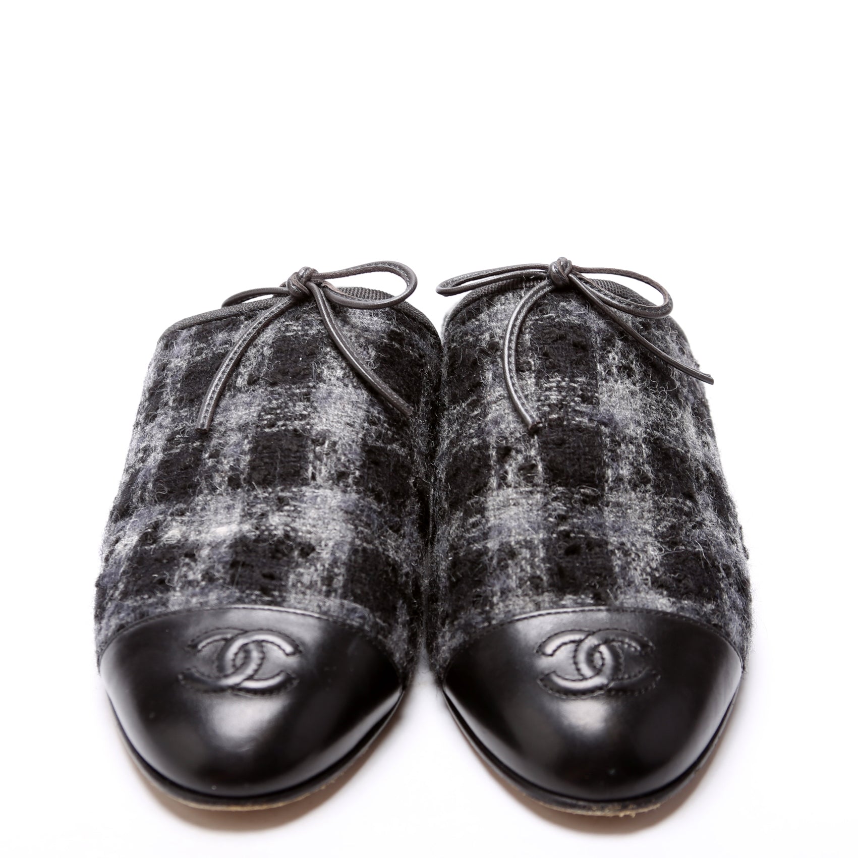 Chanel CC Tweed Mules Size 37