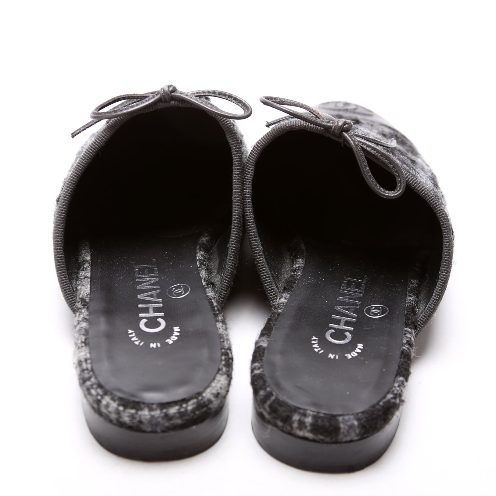Chanel CC Tweed Mules Size 37