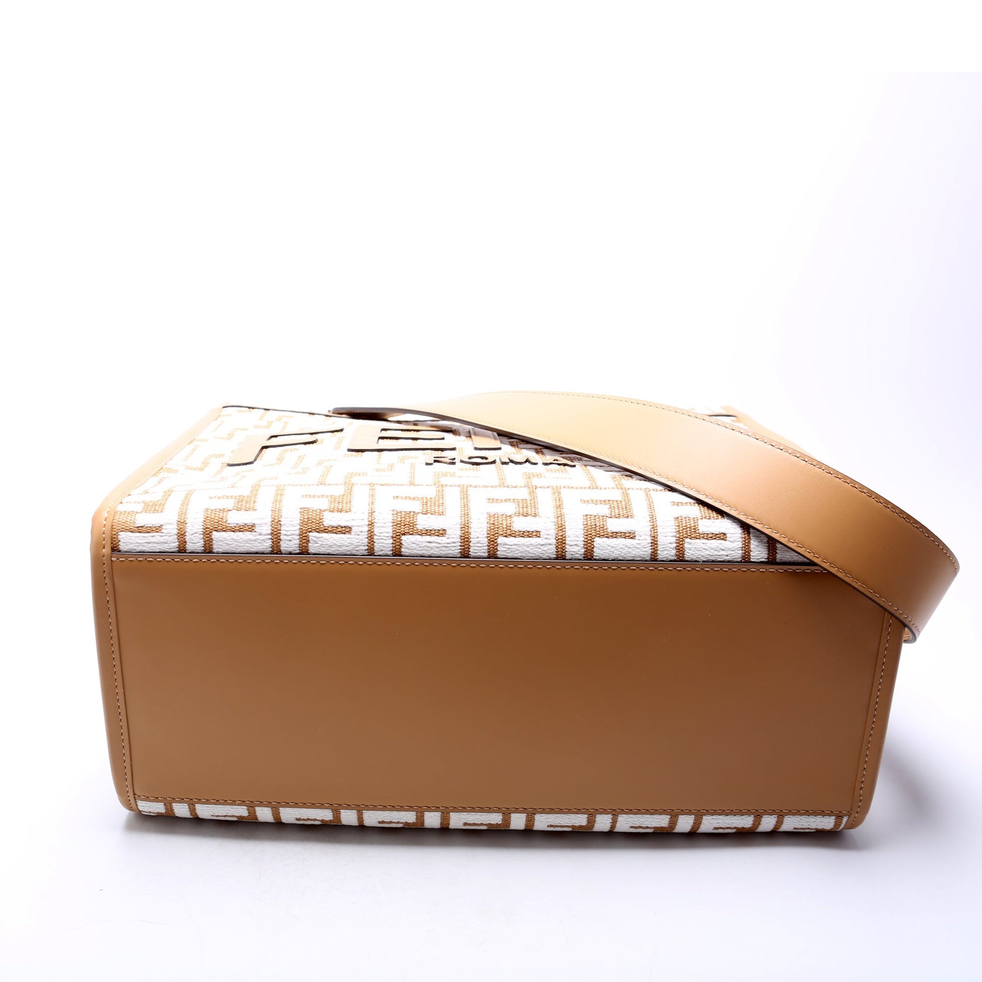 Fendi Sunshine Shopper Bag Raffia Brown Medium Travel Bag