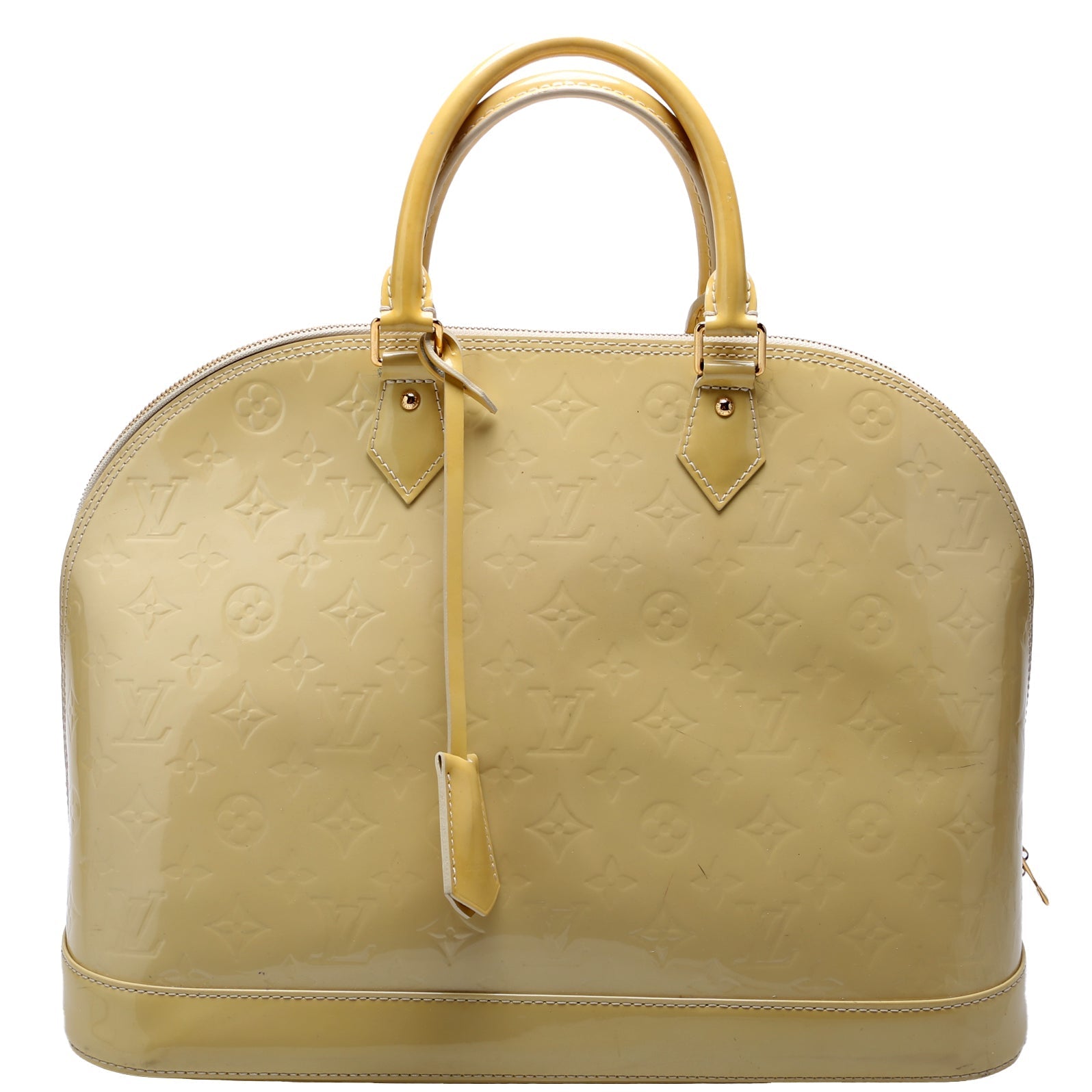 Louis Vuitton Alma GM Vernis Yellow Handbag