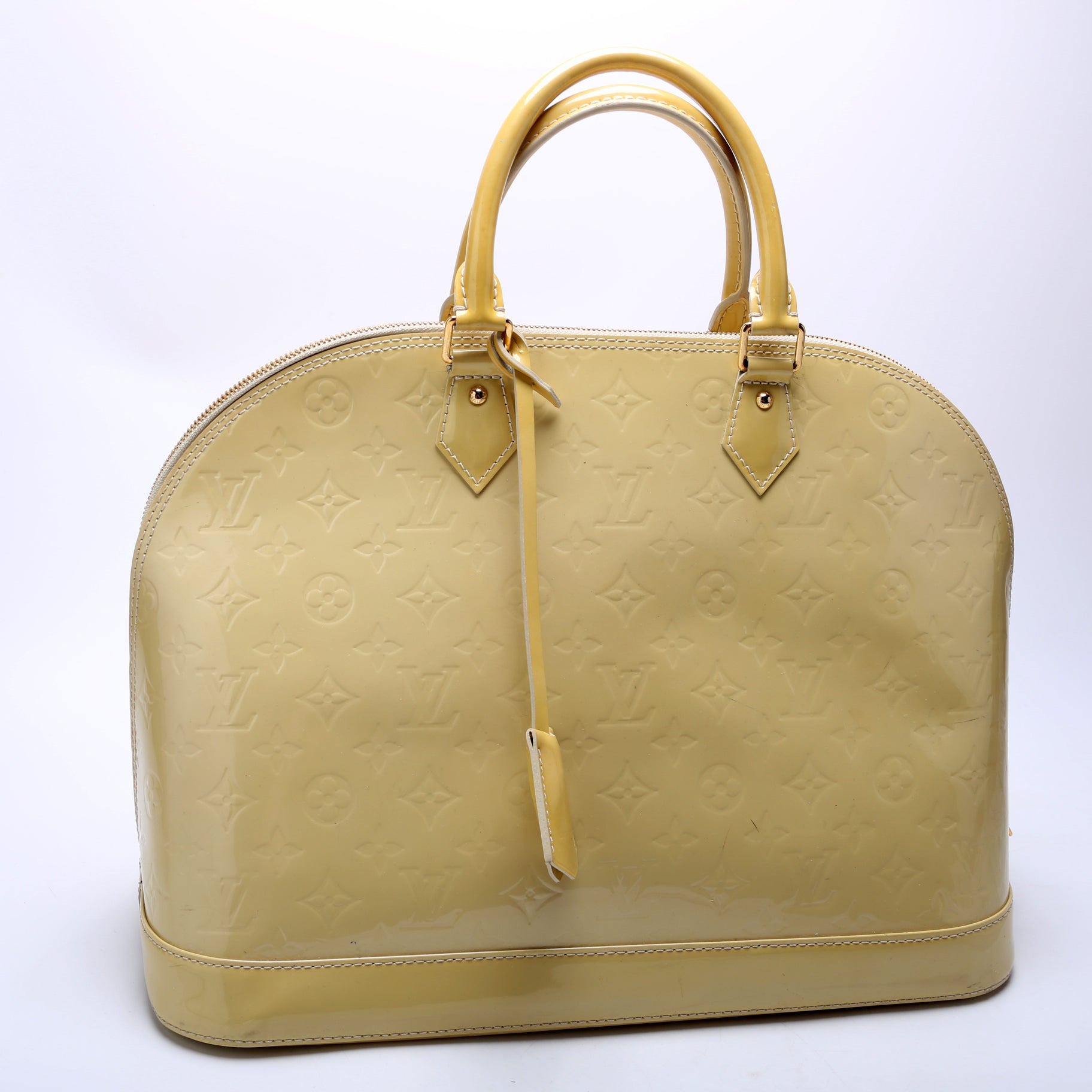 Louis Vuitton Alma GM Vernis Yellow Handbag